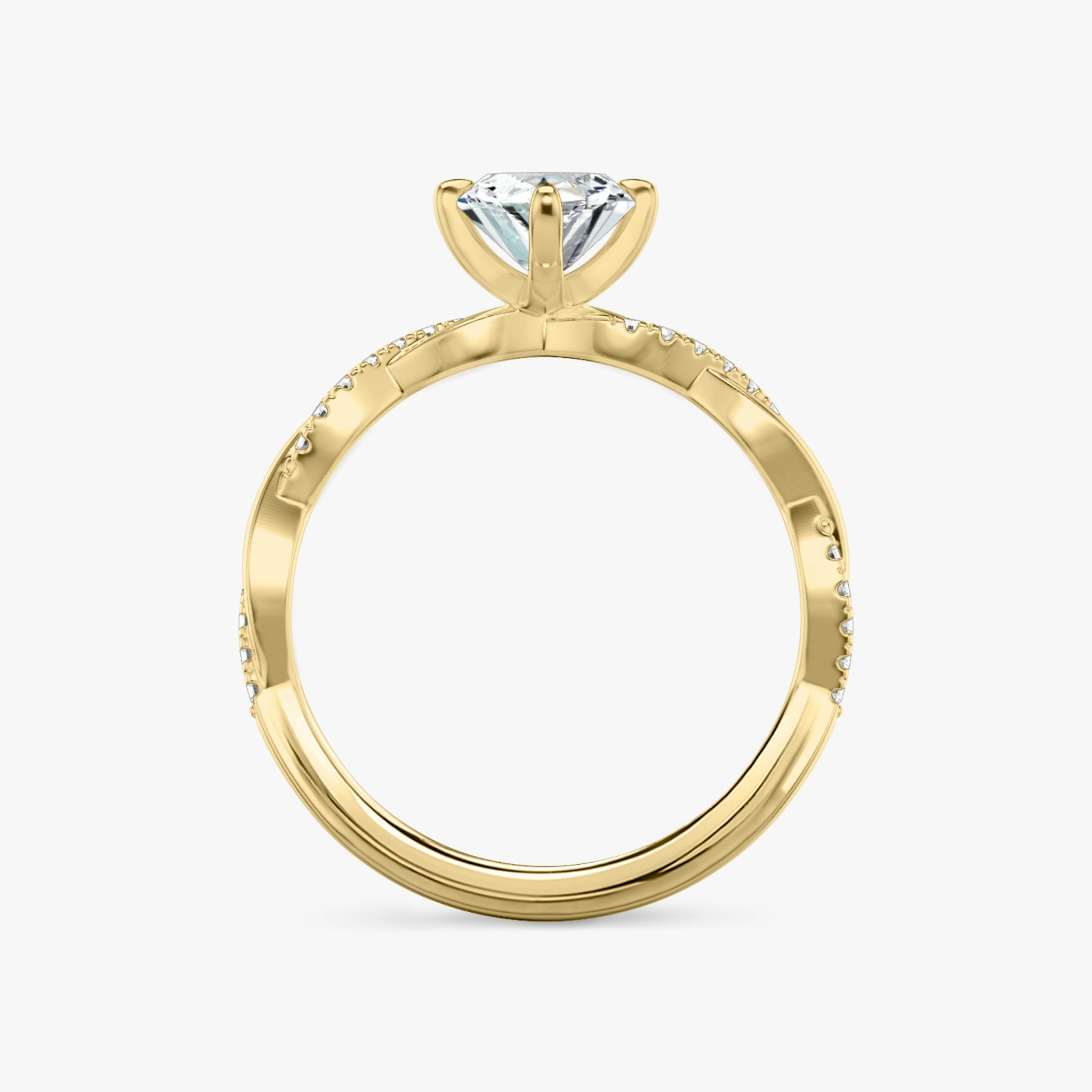 The Twisted Classic | Marquise | 18k | Yellow Gold | bandAccent: Pavé | diamondOrientation: vertical | caratWeight: other