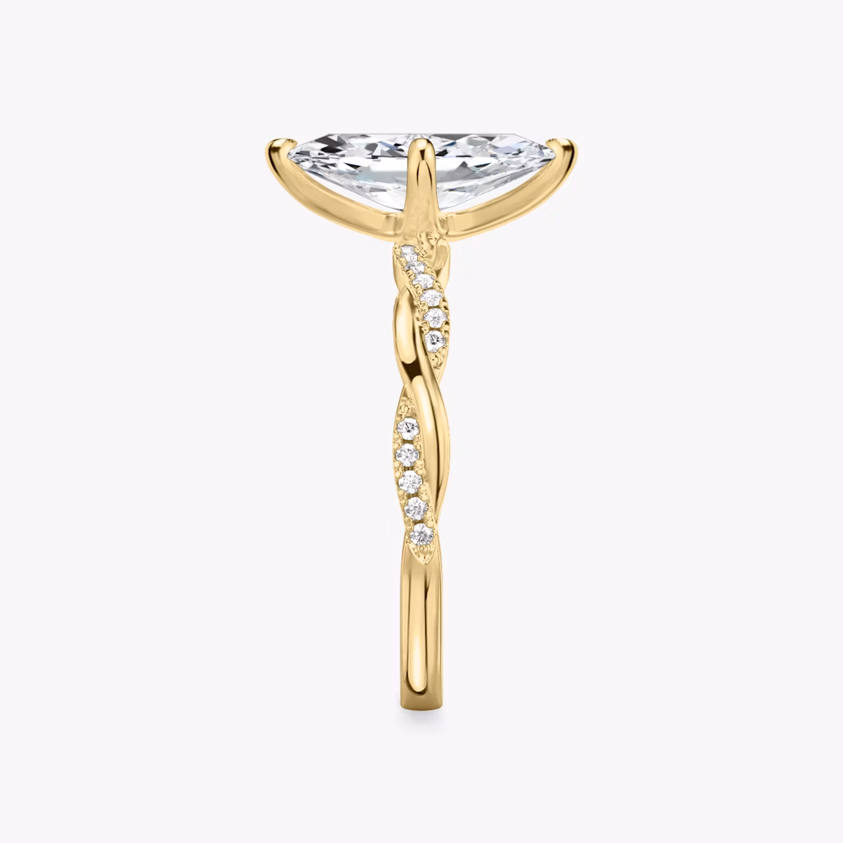 The Twisted Classic | Marquise | 18k | Yellow Gold | bandAccent: Pavé | diamondOrientation: vertical | caratWeight: other