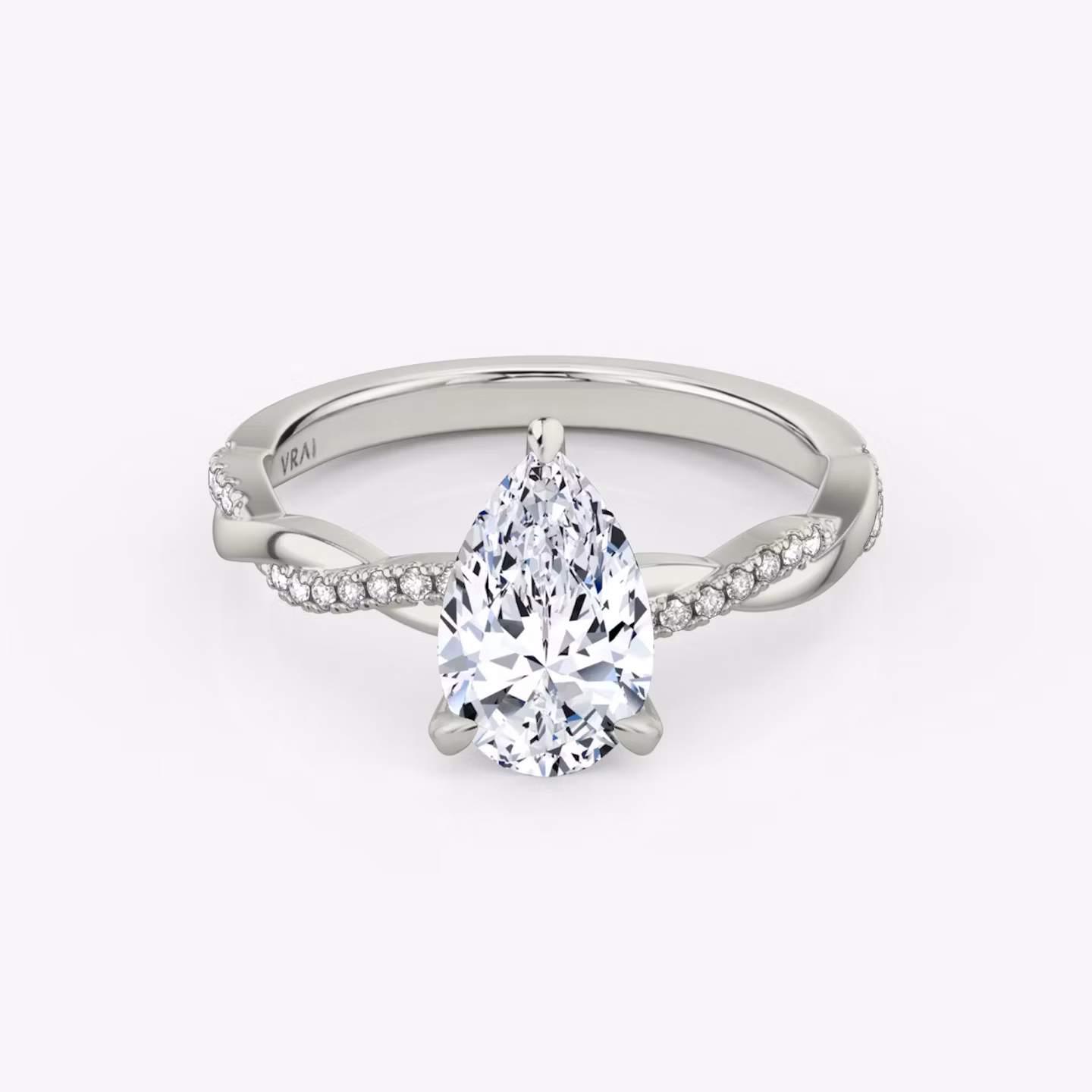 The Twisted Classic Pear | White Gold