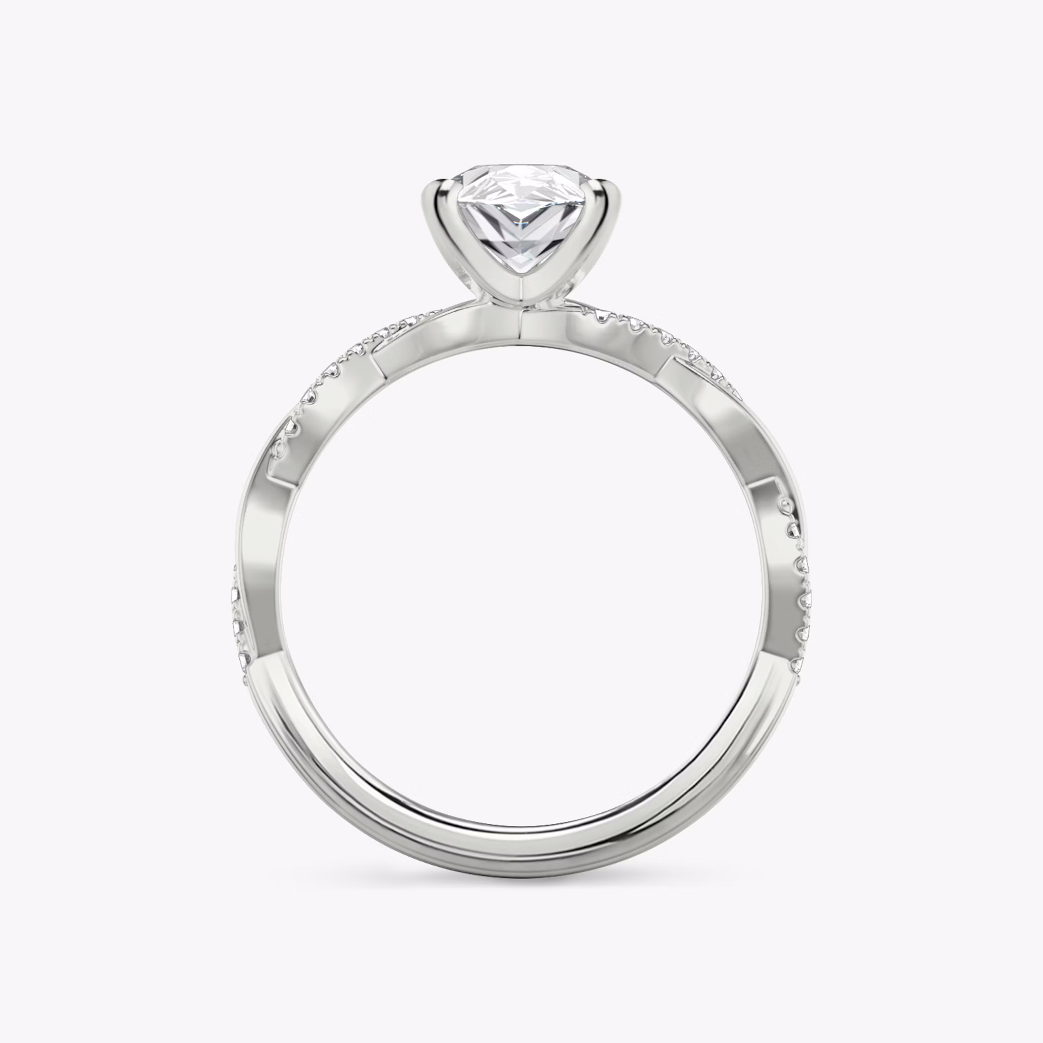 The Twisted Classic | Pear | Platinum | bandAccent: Pavé | diamondOrientation: vertical | caratWeight: other