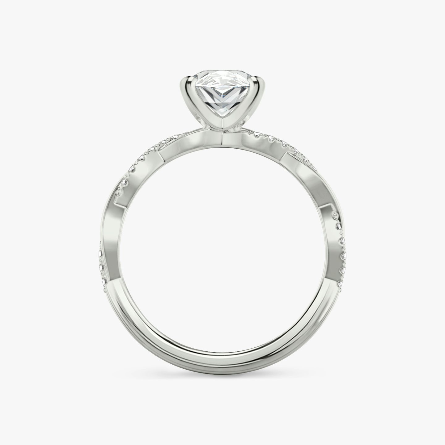 The Twisted Classic | Pear | 18k | White Gold | bandAccent: Pavé | diamondOrientation: vertical | caratWeight: other