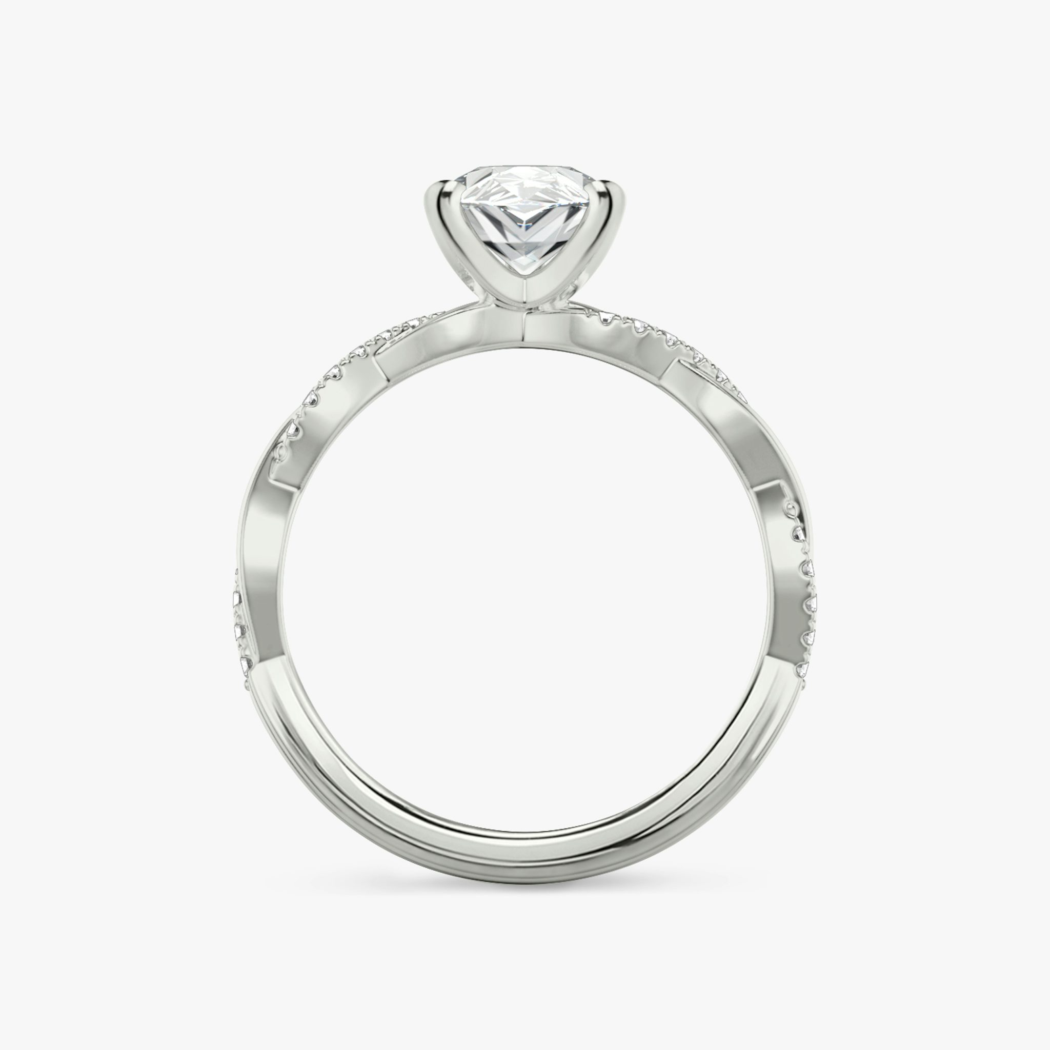 The Twisted Classic | Pear | Platinum | bandAccent: Pavé | diamondOrientation: vertical | caratWeight: other