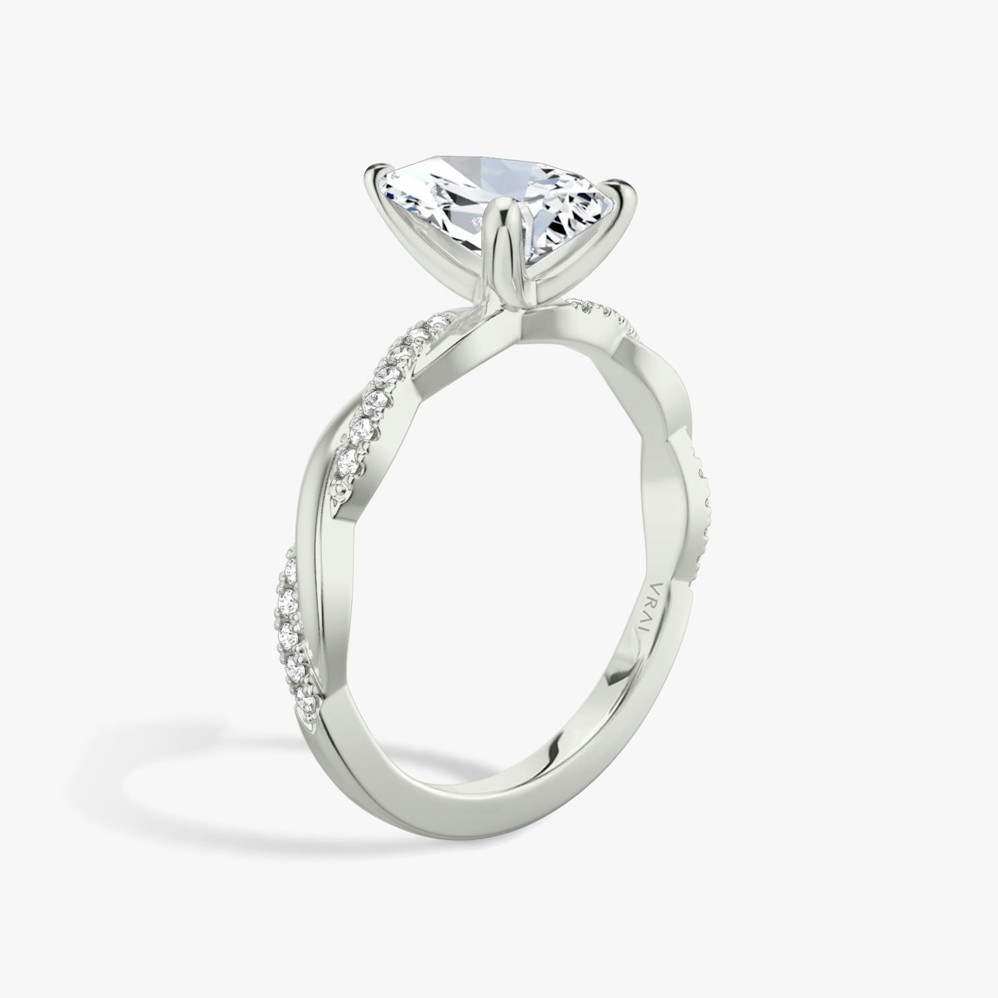 The Twisted Classic | Pear | 18k | White Gold | bandAccent: Pavé | diamondOrientation: vertical | caratWeight: other
