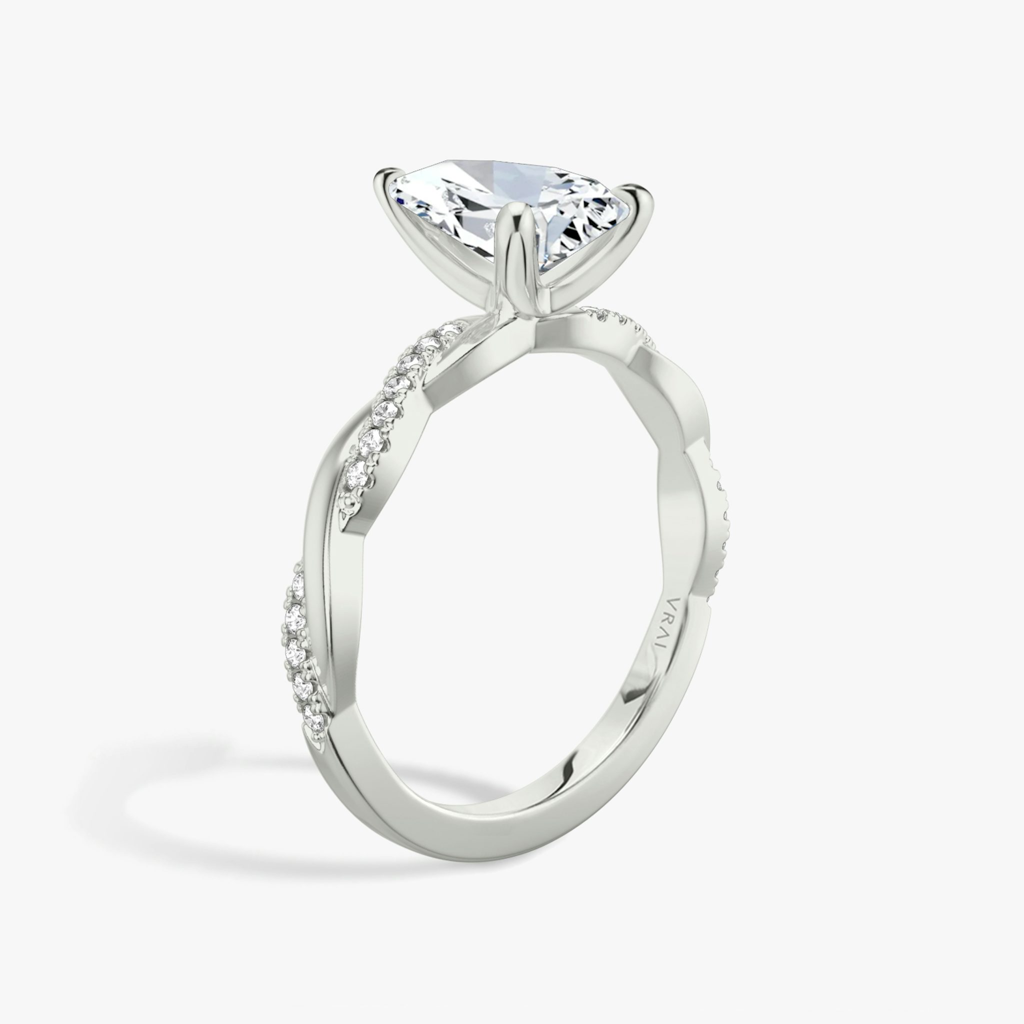 The Twisted Classic | Pear | Platinum | bandAccent: Pavé | diamondOrientation: vertical | caratWeight: other