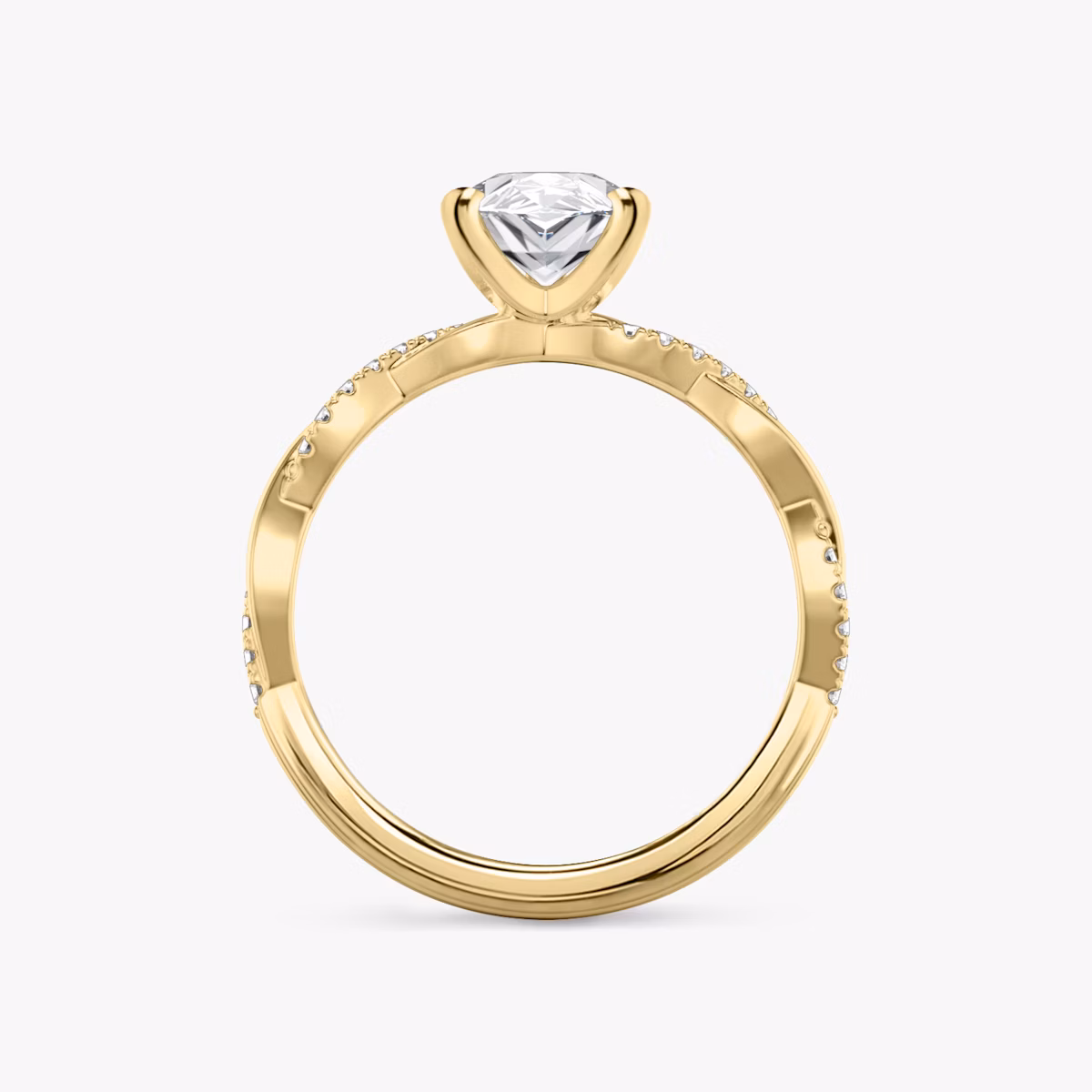 The Twisted Classic | Pear | 18k | Yellow Gold | bandAccent: Pavé | diamondOrientation: vertical | caratWeight: other