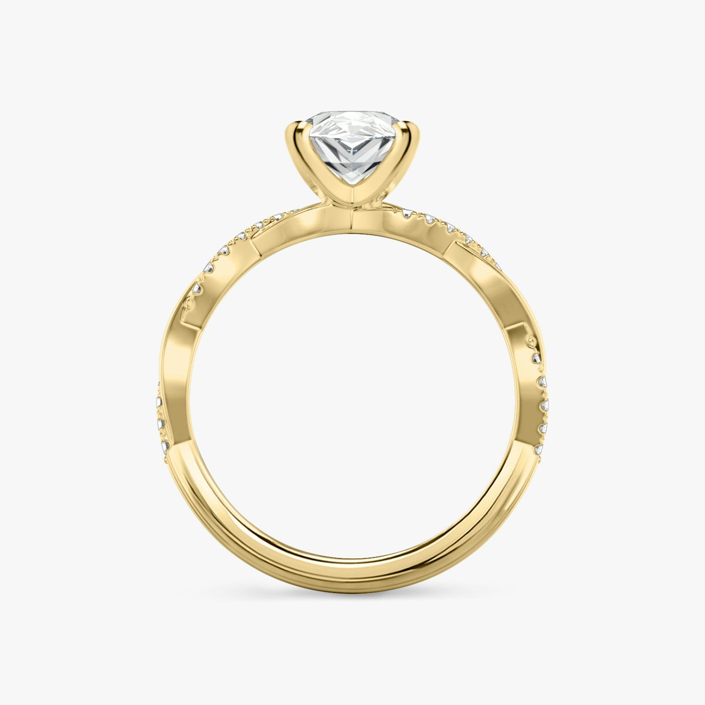 The Twisted Classic | Pear | 18k | Yellow Gold | bandAccent: Pavé | diamondOrientation: vertical | caratWeight: other