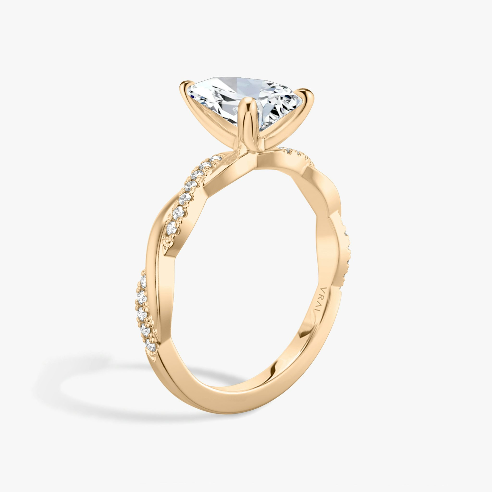 The Twisted Classic | Pear | 14k | Rose Gold | bandAccent: Pavé | diamondOrientation: vertical | caratWeight: other