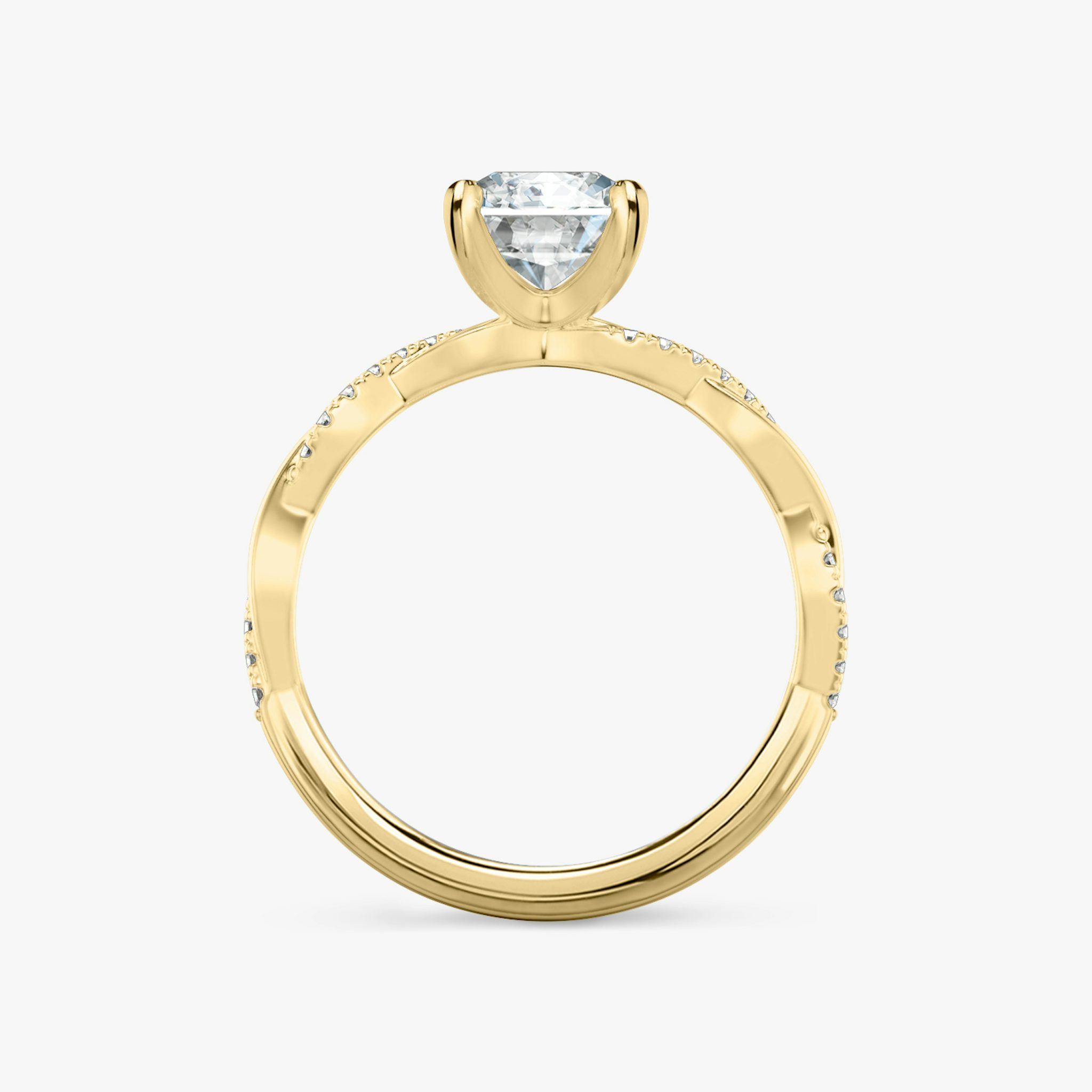 The Twisted Classic | Radiant | 18k | Yellow Gold | bandAccent: Pavé | diamondOrientation: vertical | caratWeight: other