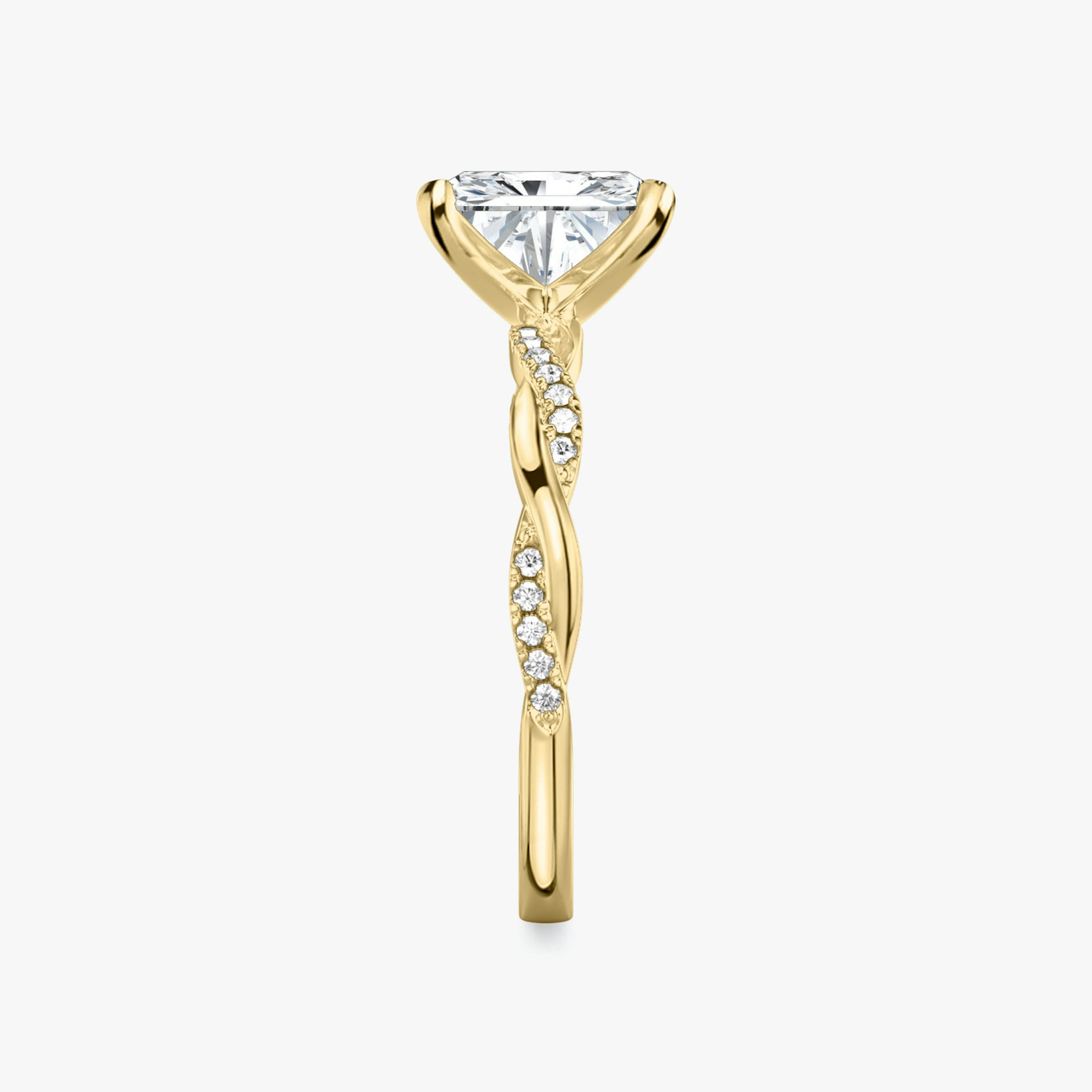 The Twisted Classic | Radiant | 18k | Yellow Gold | bandAccent: Pavé | diamondOrientation: vertical | caratWeight: other