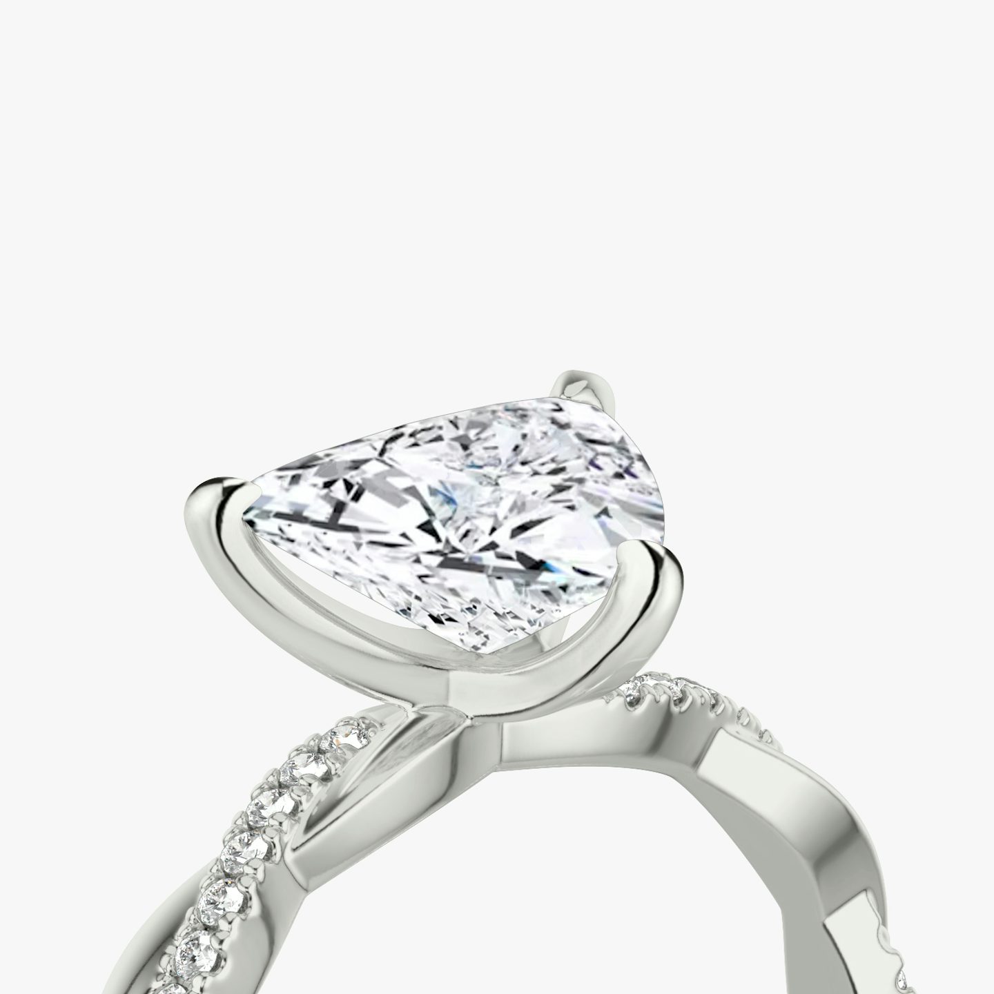 The Twisted Classic | Trillion | Platinum | bandAccent: Pavé | diamondOrientation: vertical | caratWeight: other
