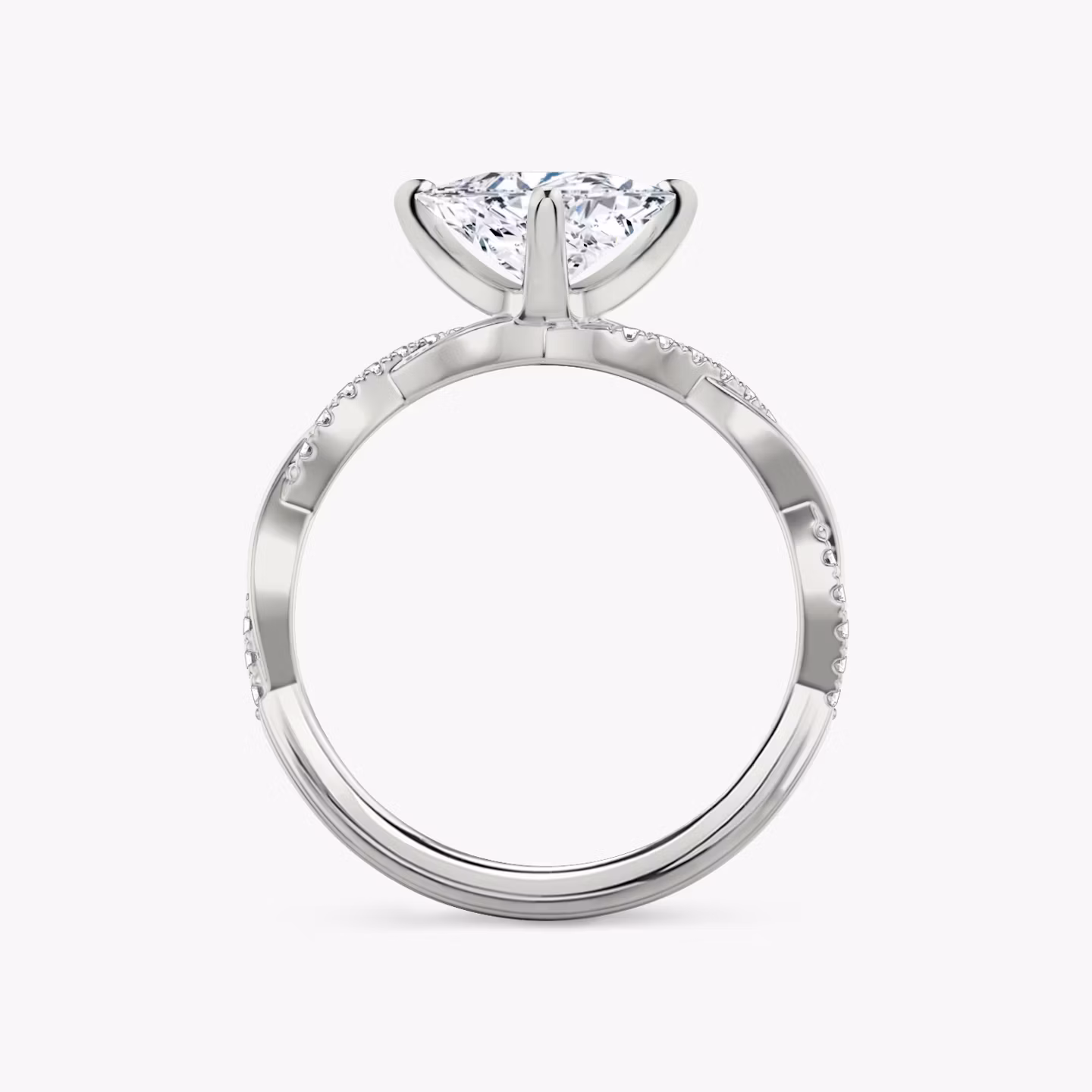 The Twisted Classic | Trillion | Platinum | bandAccent: Pavé | diamondOrientation: vertical | caratWeight: other
