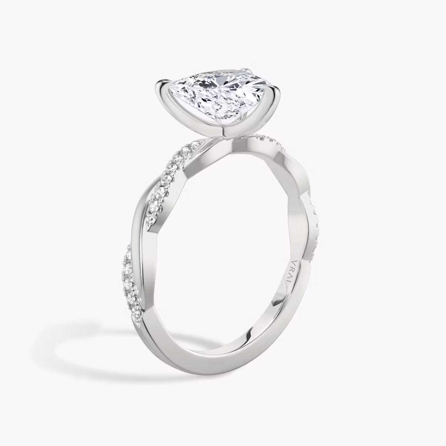 The Twisted Classic | Trillion | Platinum | bandAccent: Pavé | diamondOrientation: vertical | caratWeight: other