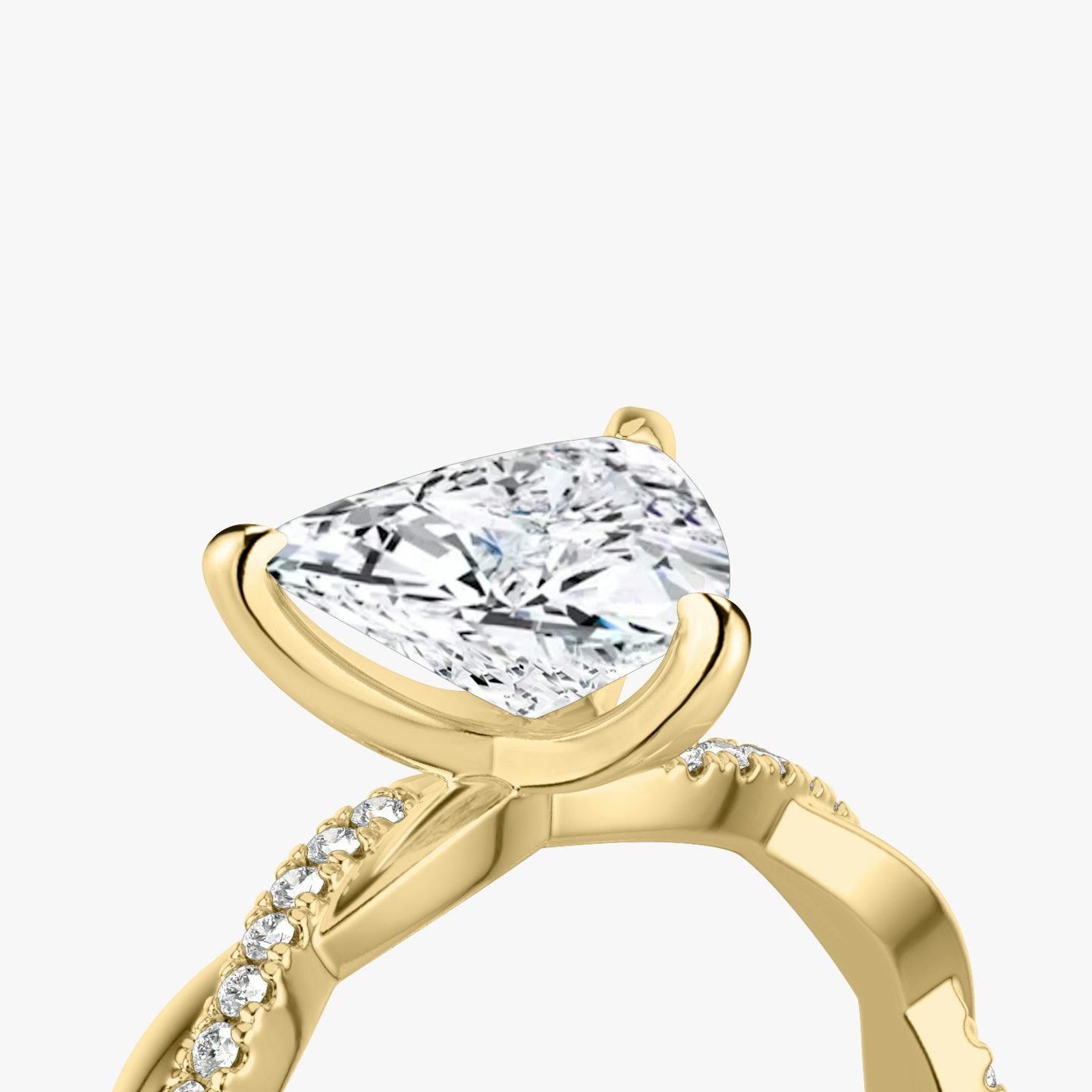 The Twisted Classic | Trillion | 18k | Yellow Gold | bandAccent: Pavé | diamondOrientation: vertical | caratWeight: other