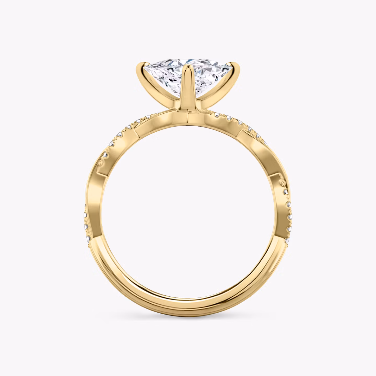 The Twisted Classic | Trillion | 18k | Yellow Gold | bandAccent: Pavé | diamondOrientation: vertical | caratWeight: other