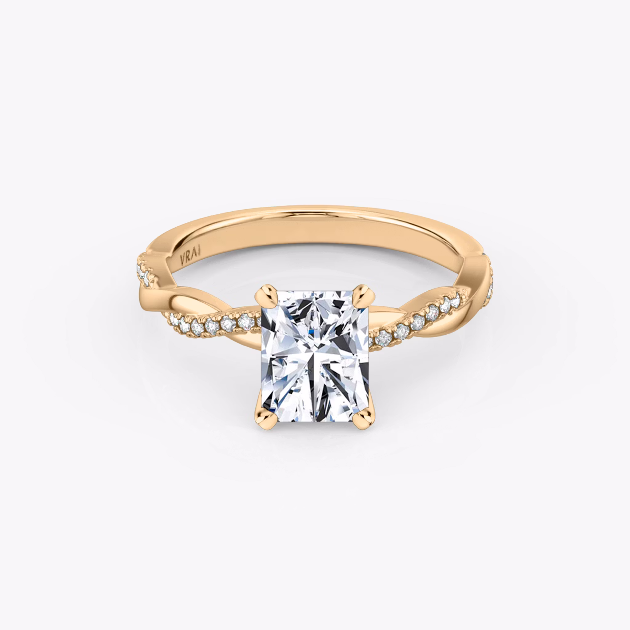 The Twisted Classic Radiant | Rose Gold