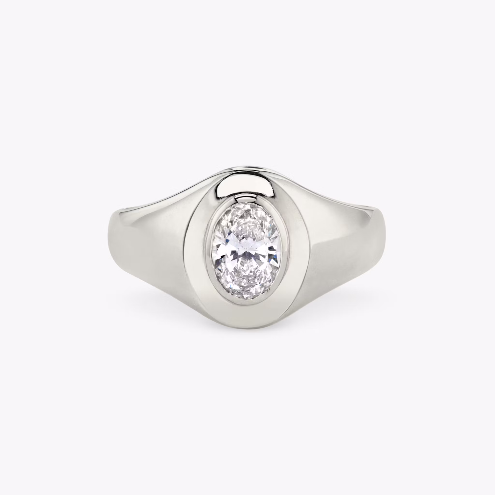 VRAI Signet Ring Oval | White Gold