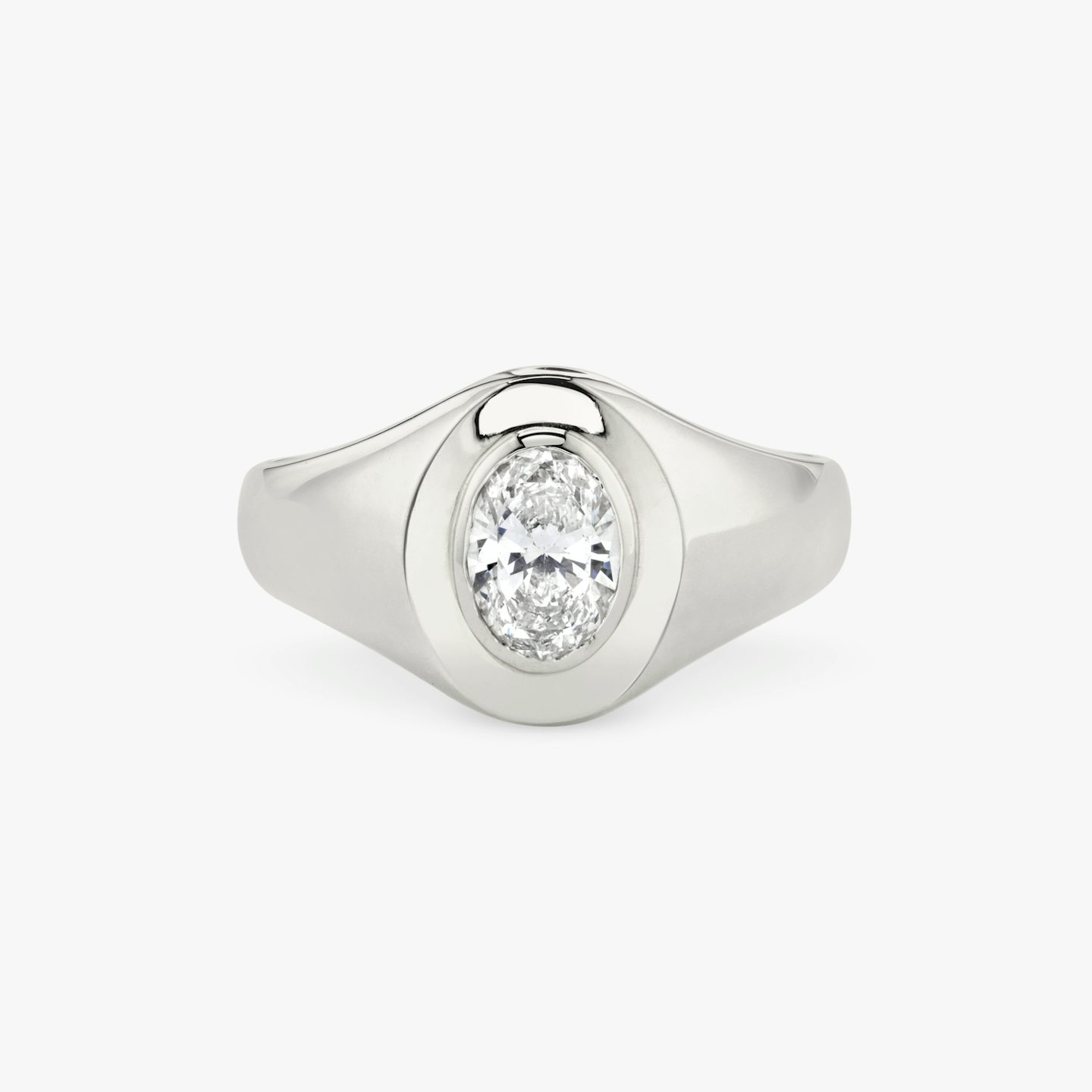 Oval Diamond Signet Ring