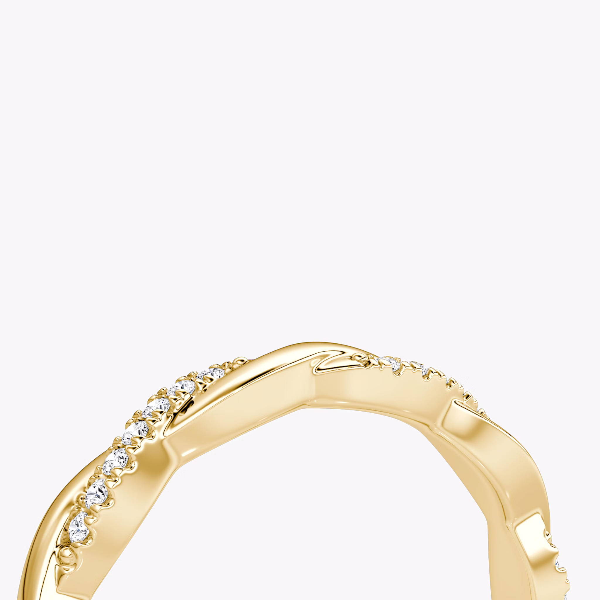 The Twisted Band | 18k | Yellow Gold | bandAccent: Pavé