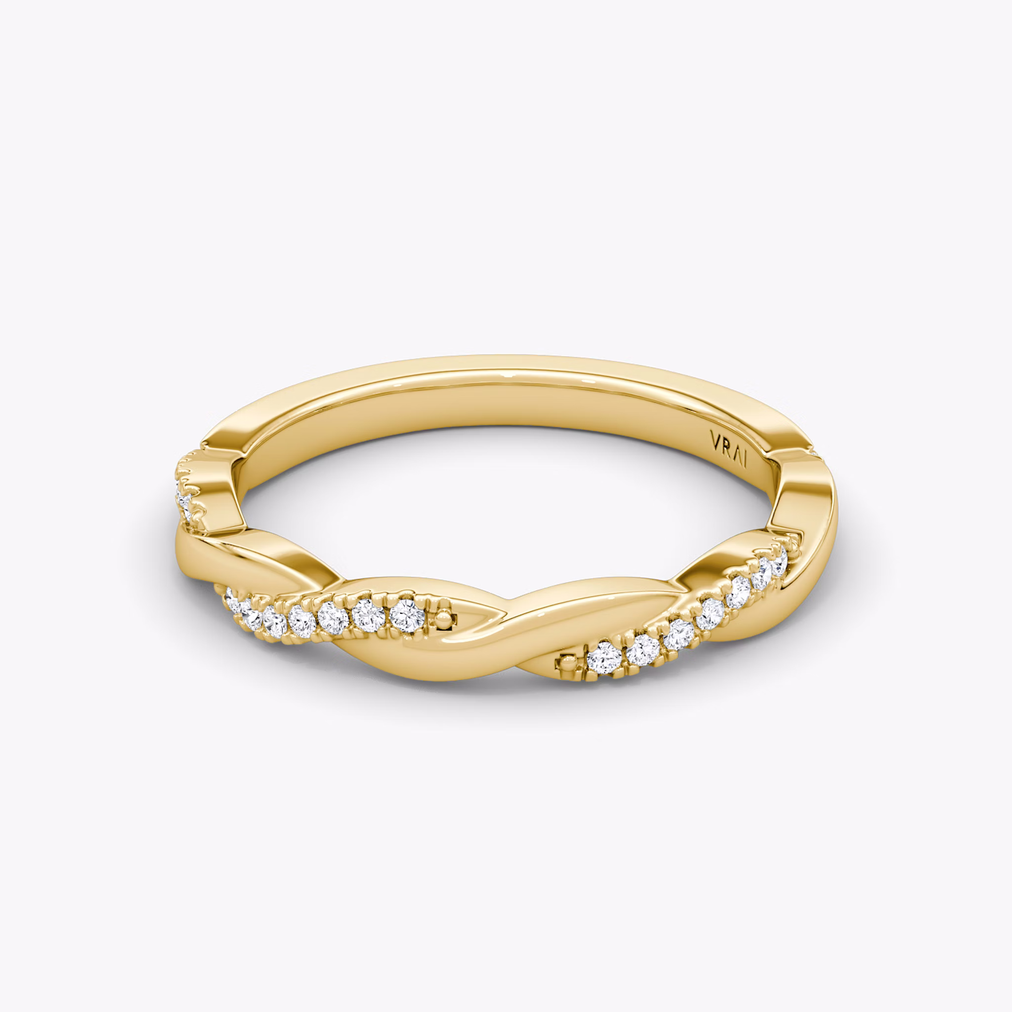 The Twisted Band | 18k | Yellow Gold | bandAccent: Pavé