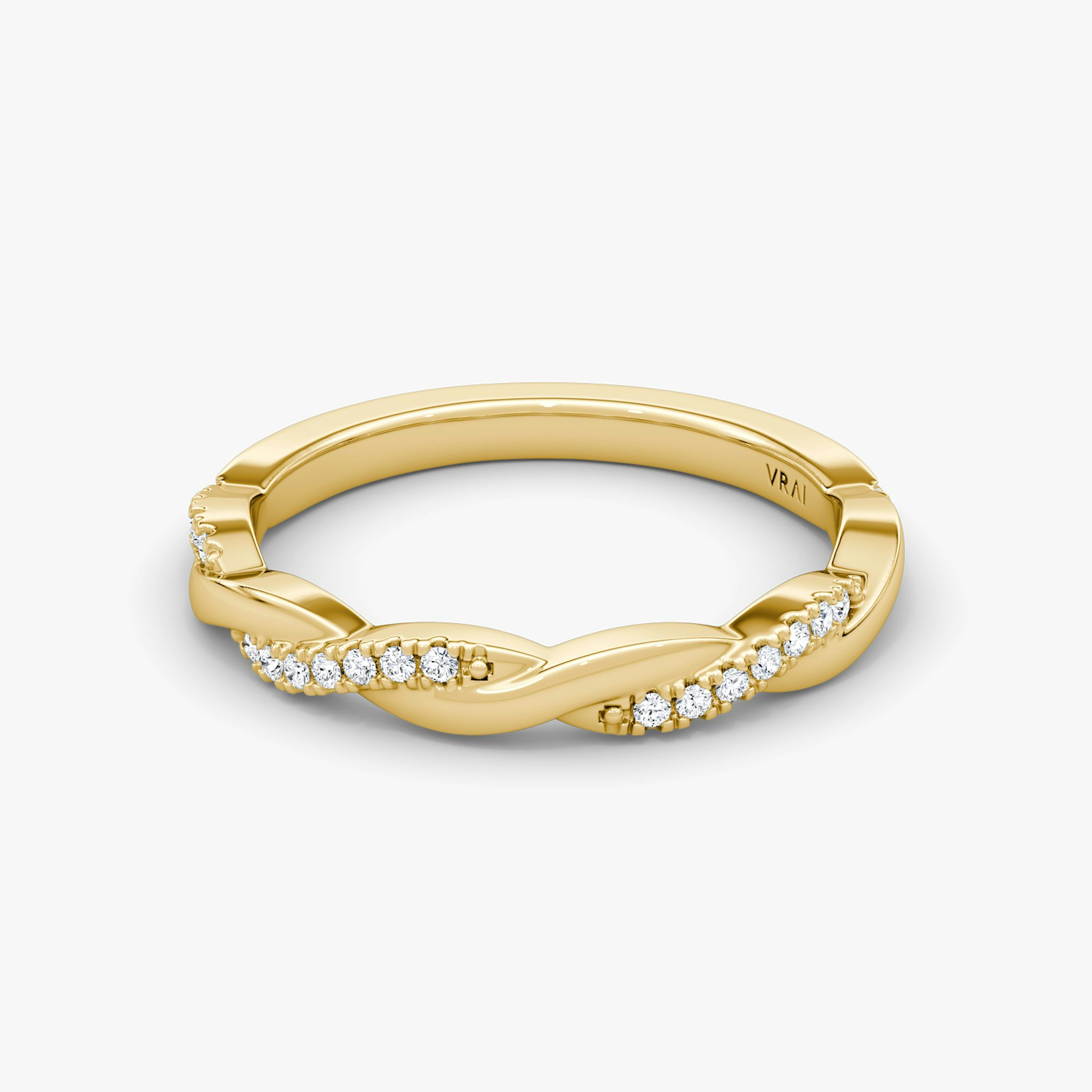 The Twisted Band | 18k | Yellow Gold | bandAccent: Pavé