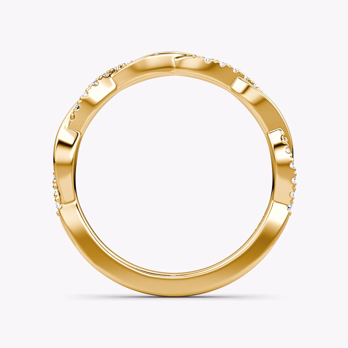 The Twisted Band | 18k | Yellow Gold | bandAccent: Pavé
