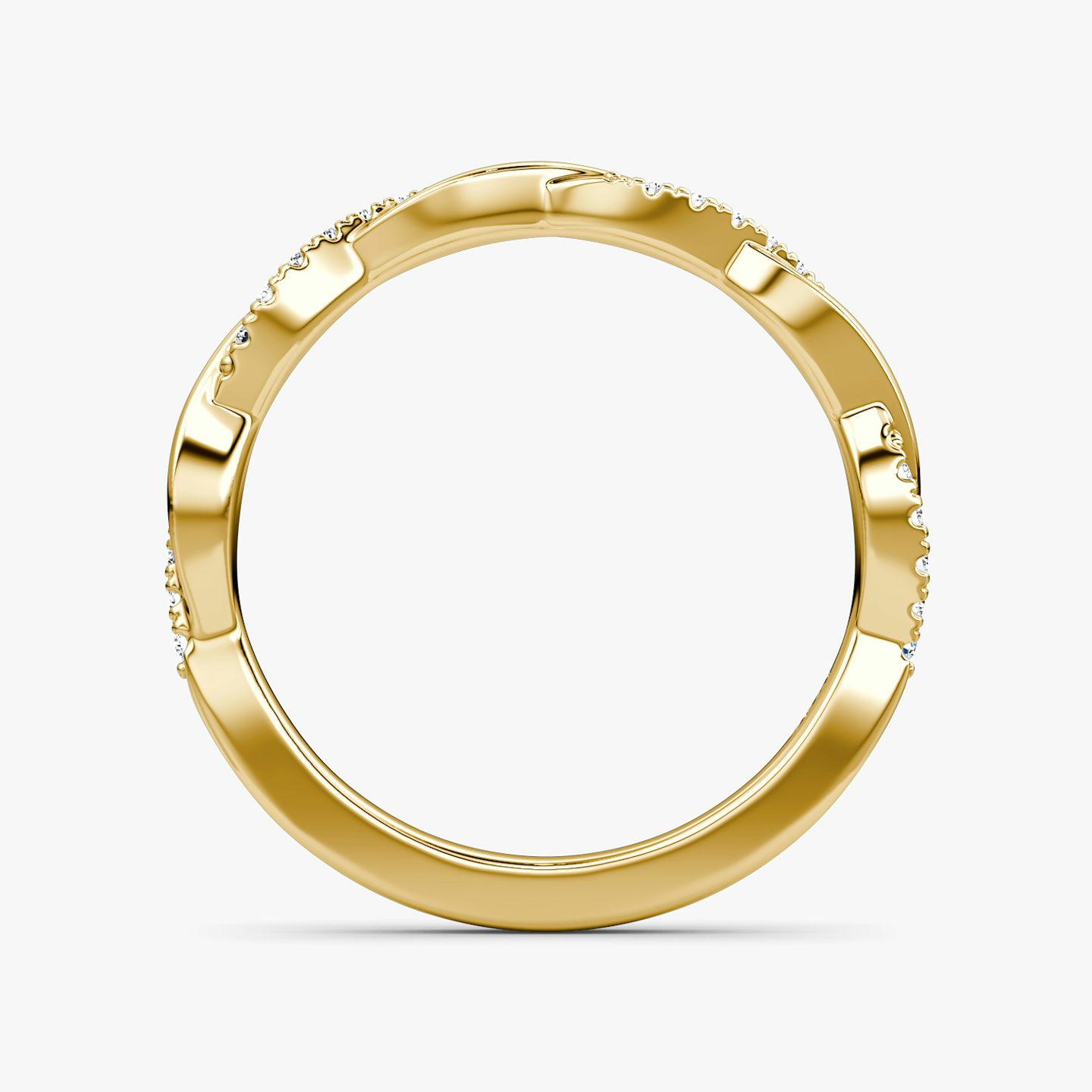 The Twisted Band | 18k | Yellow Gold | bandAccent: Pavé