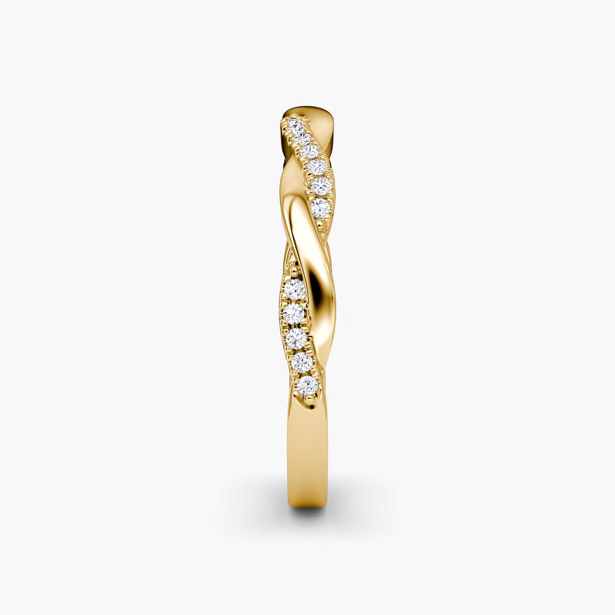 The Twisted Band | 18k | Yellow Gold | bandAccent: Pavé