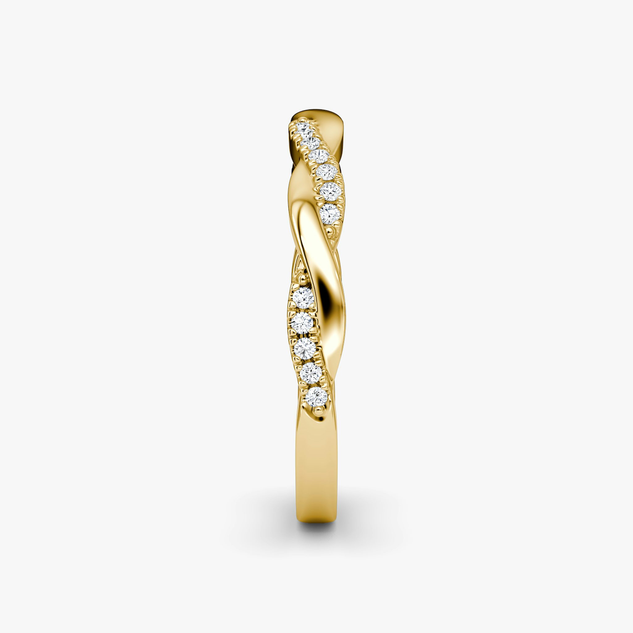 The Twisted Band | 18k | Yellow Gold | bandAccent: Pavé