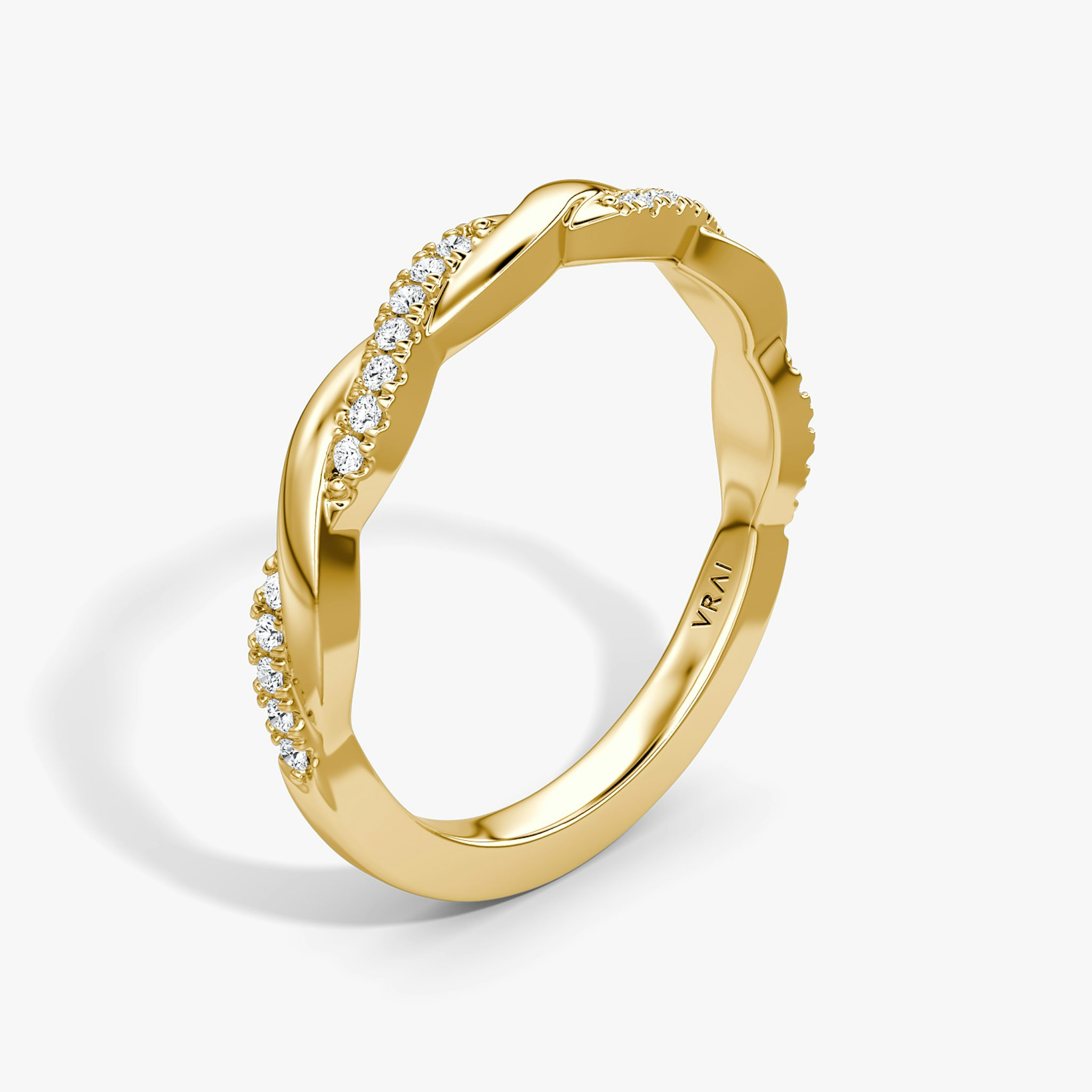 The Twisted Band | 18k | Yellow Gold | bandAccent: Pavé