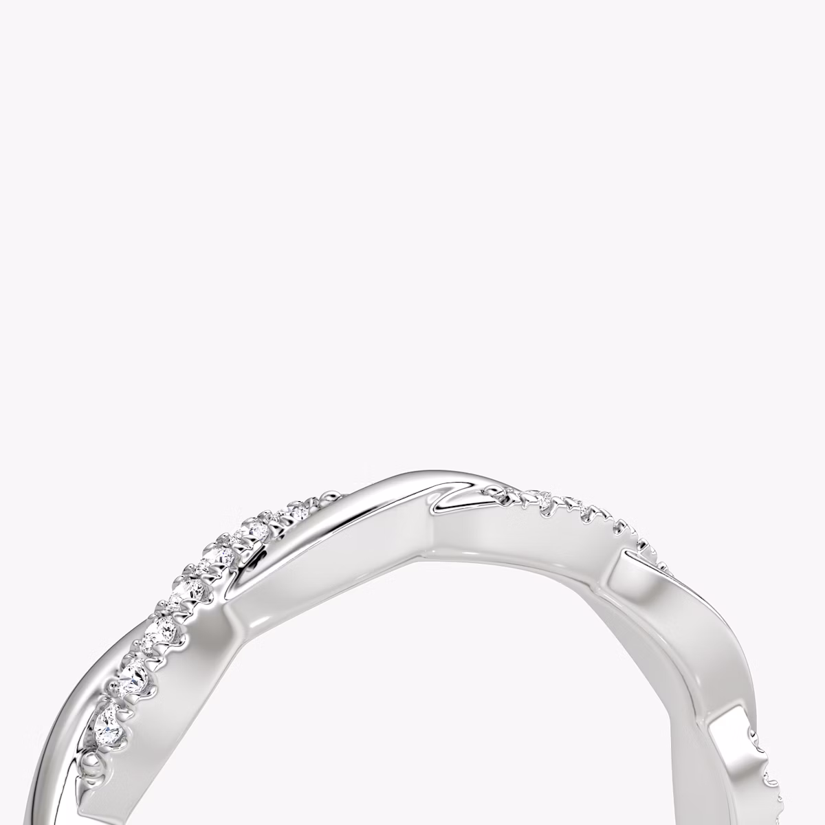 Alianza Twisted | 18k | Oro blanco | bandAccent: Pavé twisted
