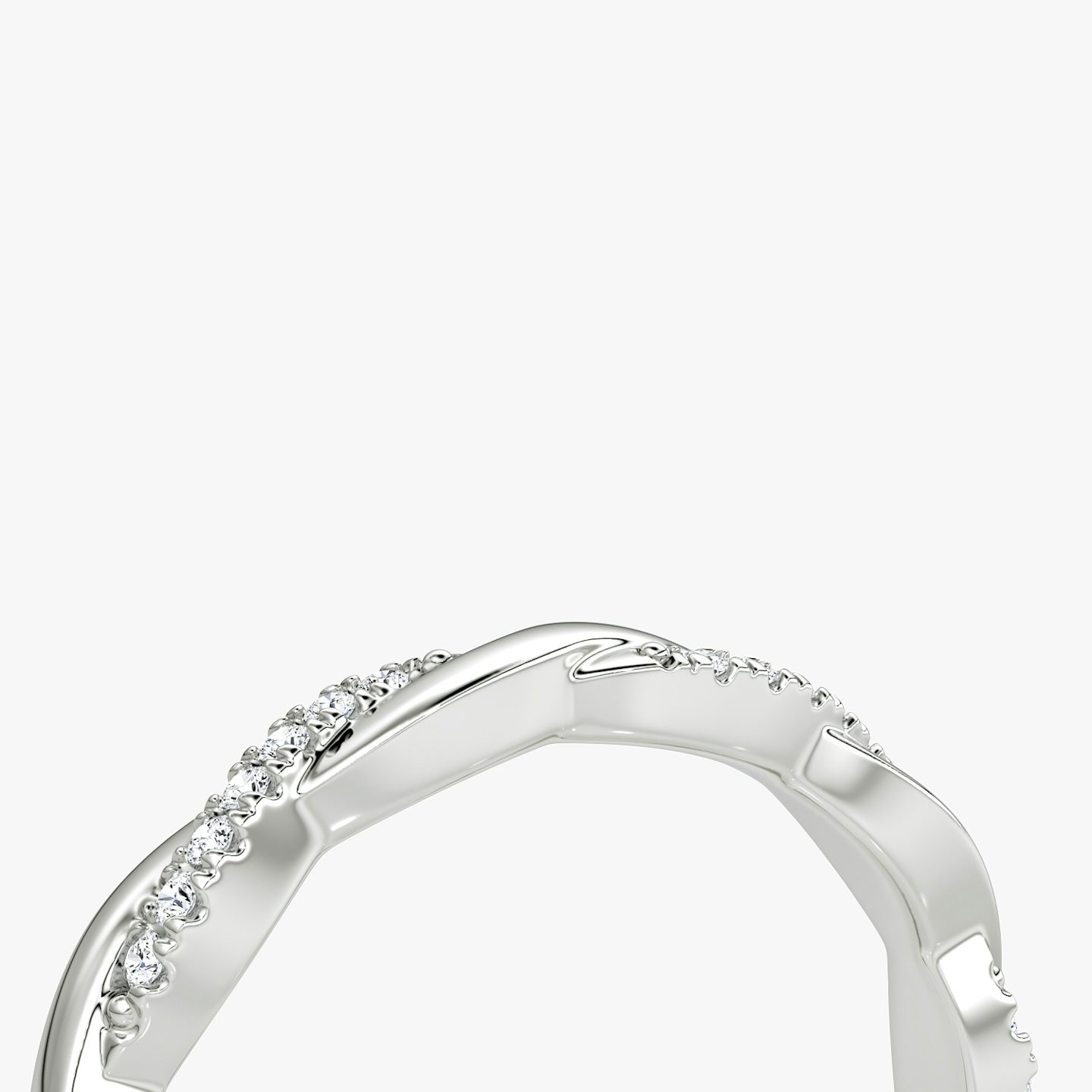 Alianza Twisted | 18k | Oro blanco | bandAccent: Pavé twisted