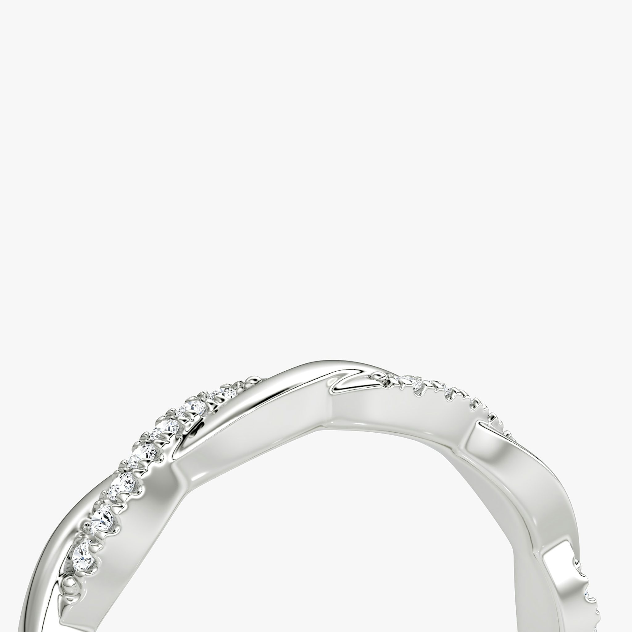 The Twisted Band | Platinum | bandAccent: Pavé