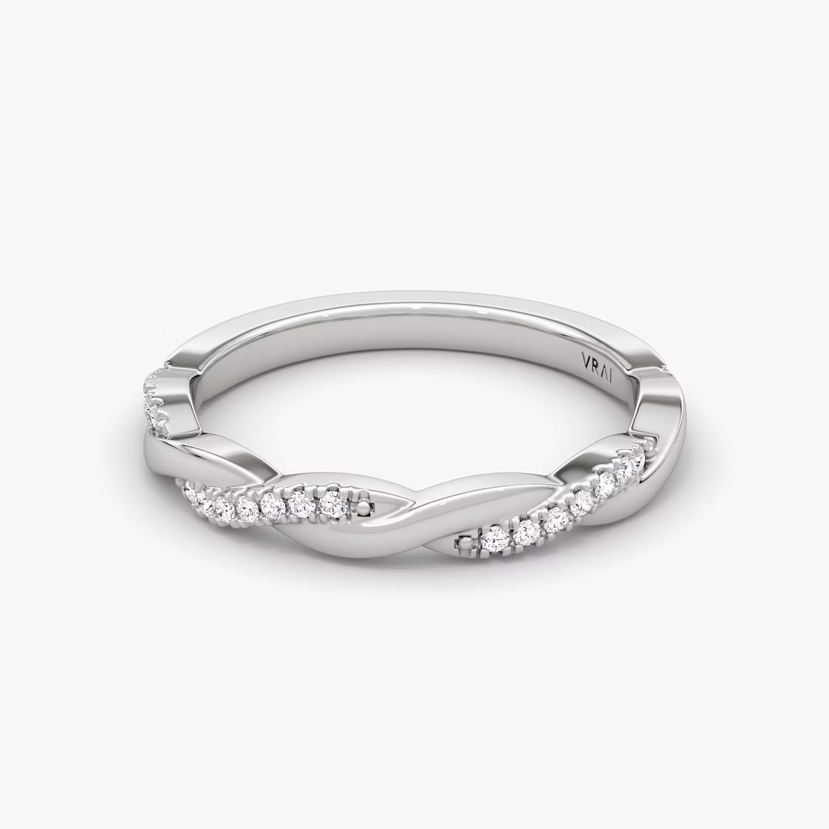 Alianza Twisted | 18k | Oro blanco | bandAccent: Pavé twisted