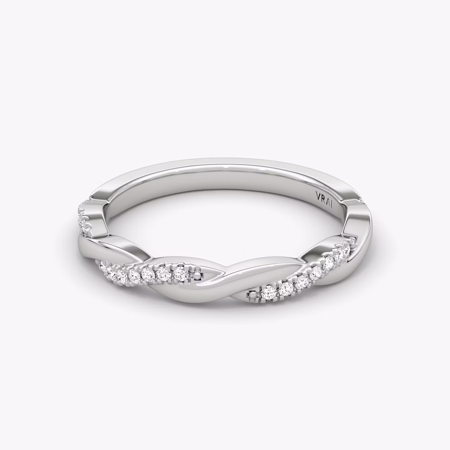 Alianza Twisted | 18k | Oro blanco | bandAccent: Pavé twisted