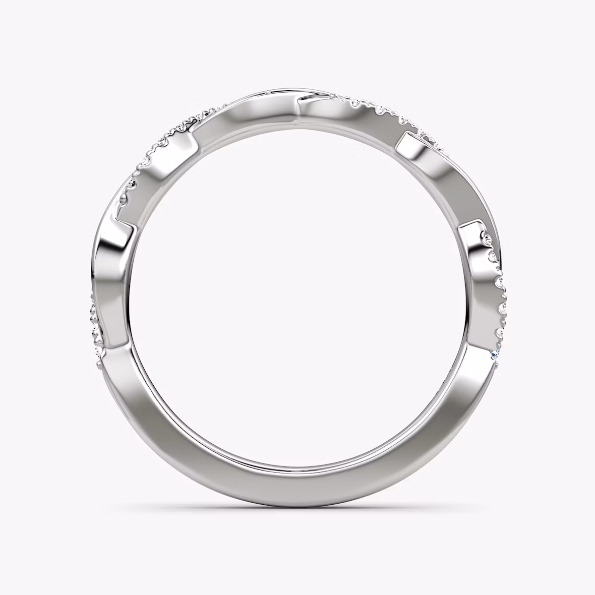 Alianza Twisted | 18k | Oro blanco | bandAccent: Pavé twisted