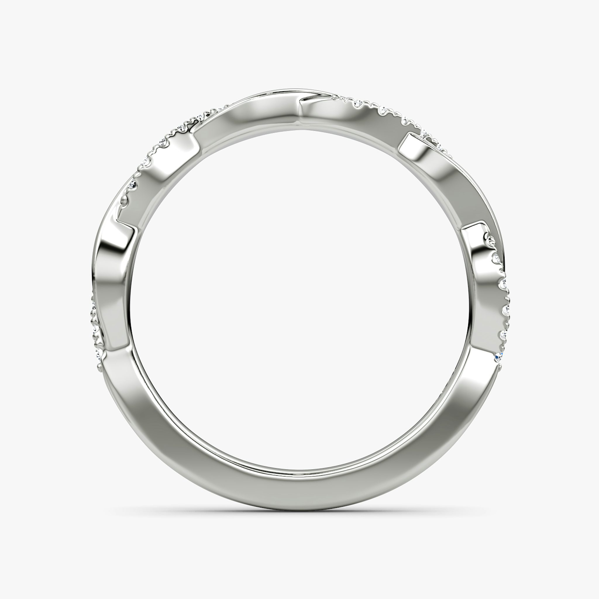 The Twisted Band | Platinum | bandAccent: Pavé