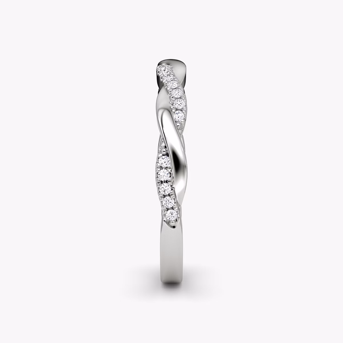 Alianza Twisted | 18k | Oro blanco | bandAccent: Pavé twisted