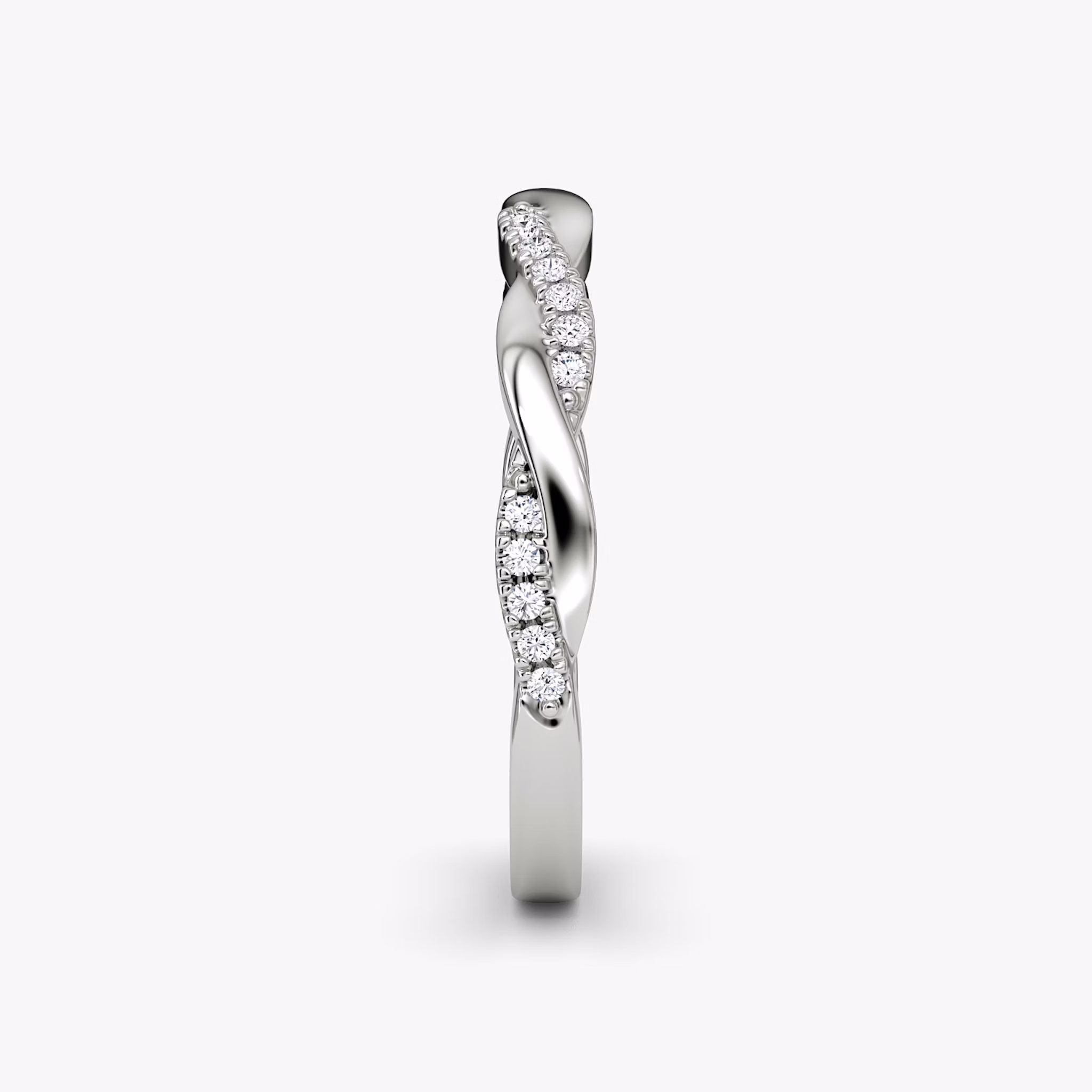 The Twisted Band | Platinum | bandAccent: Pavé
