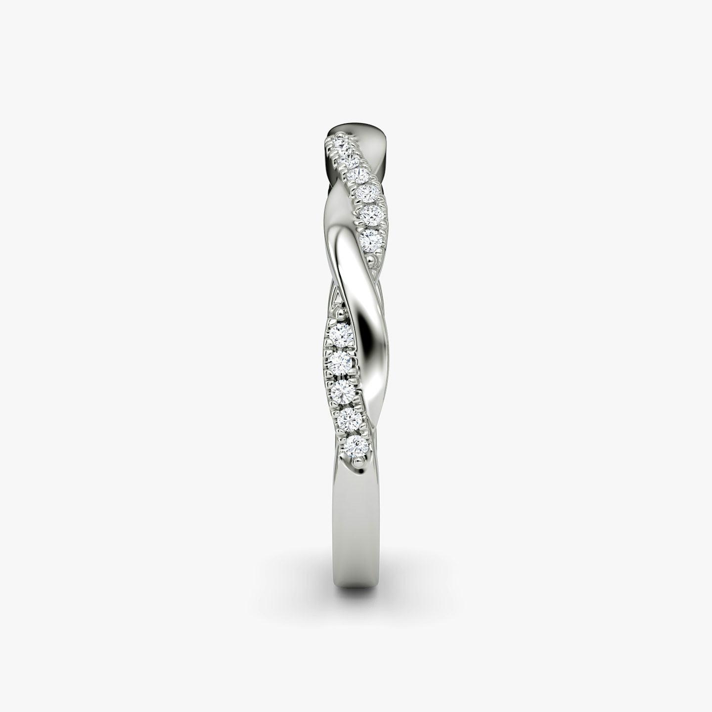 Alianza Twisted | 18k | Oro blanco | bandAccent: Pavé twisted