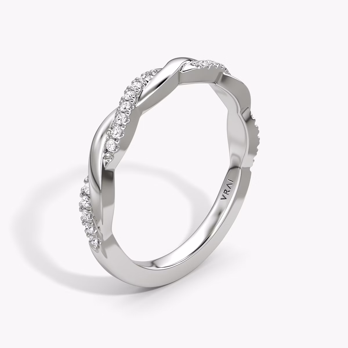 Alianza Twisted | 18k | Oro blanco | bandAccent: Pavé twisted