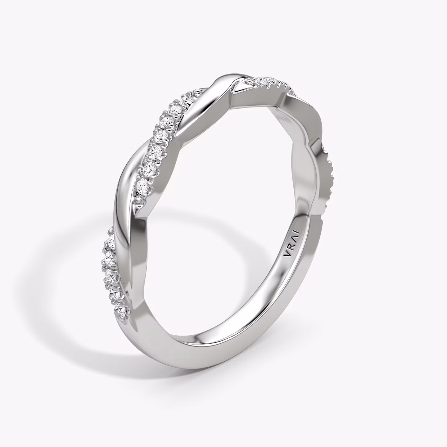 Alianza Twisted | 18k | Oro blanco | bandAccent: Pavé twisted