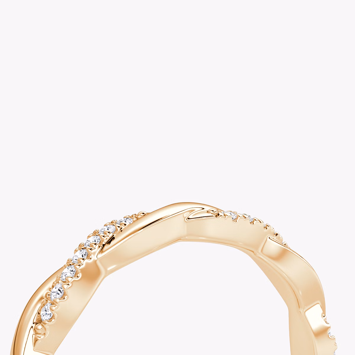 The Twisted Band | 14k | Rose Gold | bandAccent: Pavé