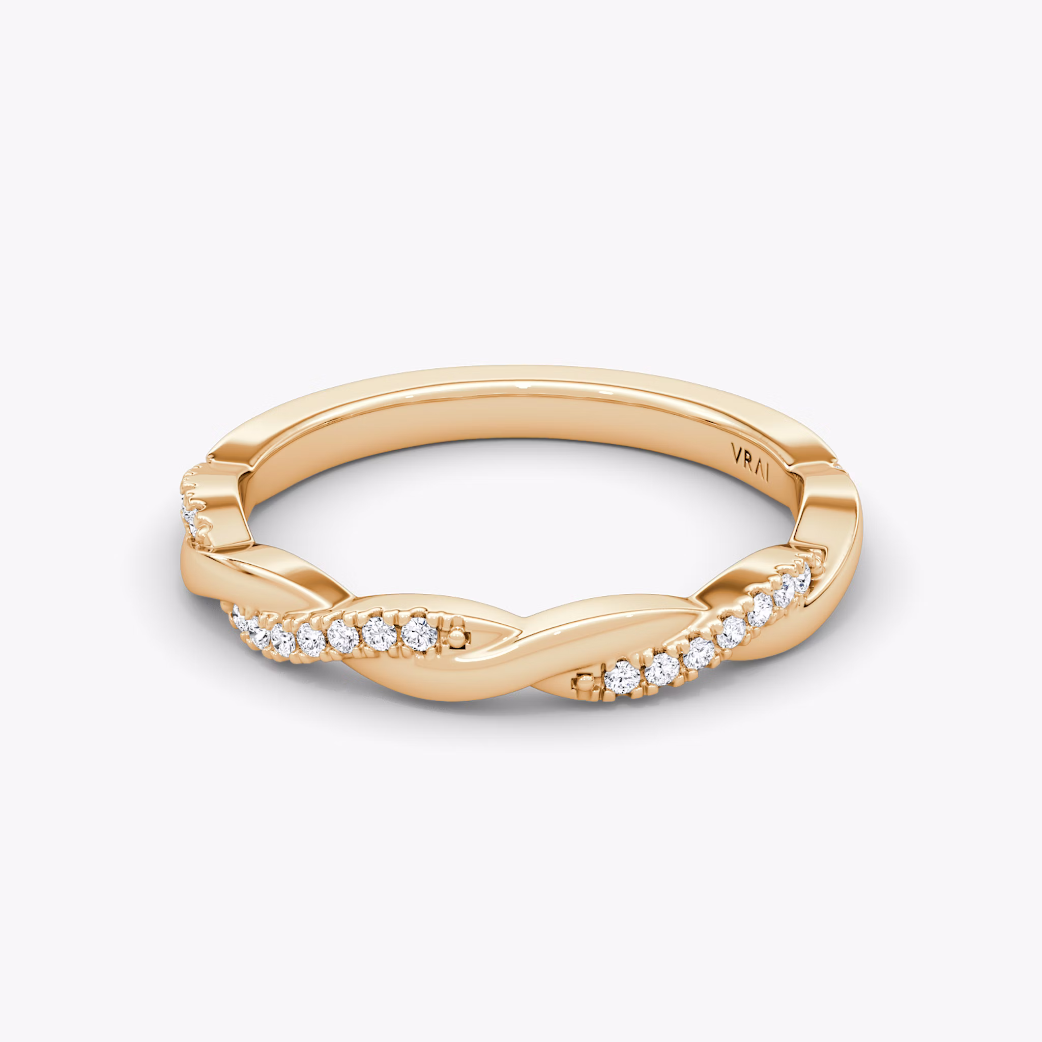 Alianza Twisted | 14k | Oro rosa | bandAccent: Pavé twisted