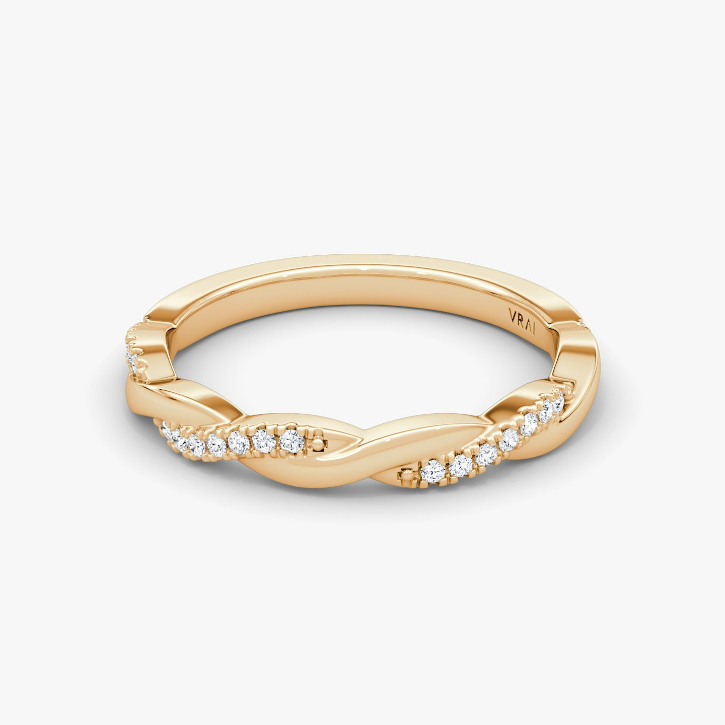 Alianza Twisted | 14k | Oro rosa | bandAccent: Pavé twisted