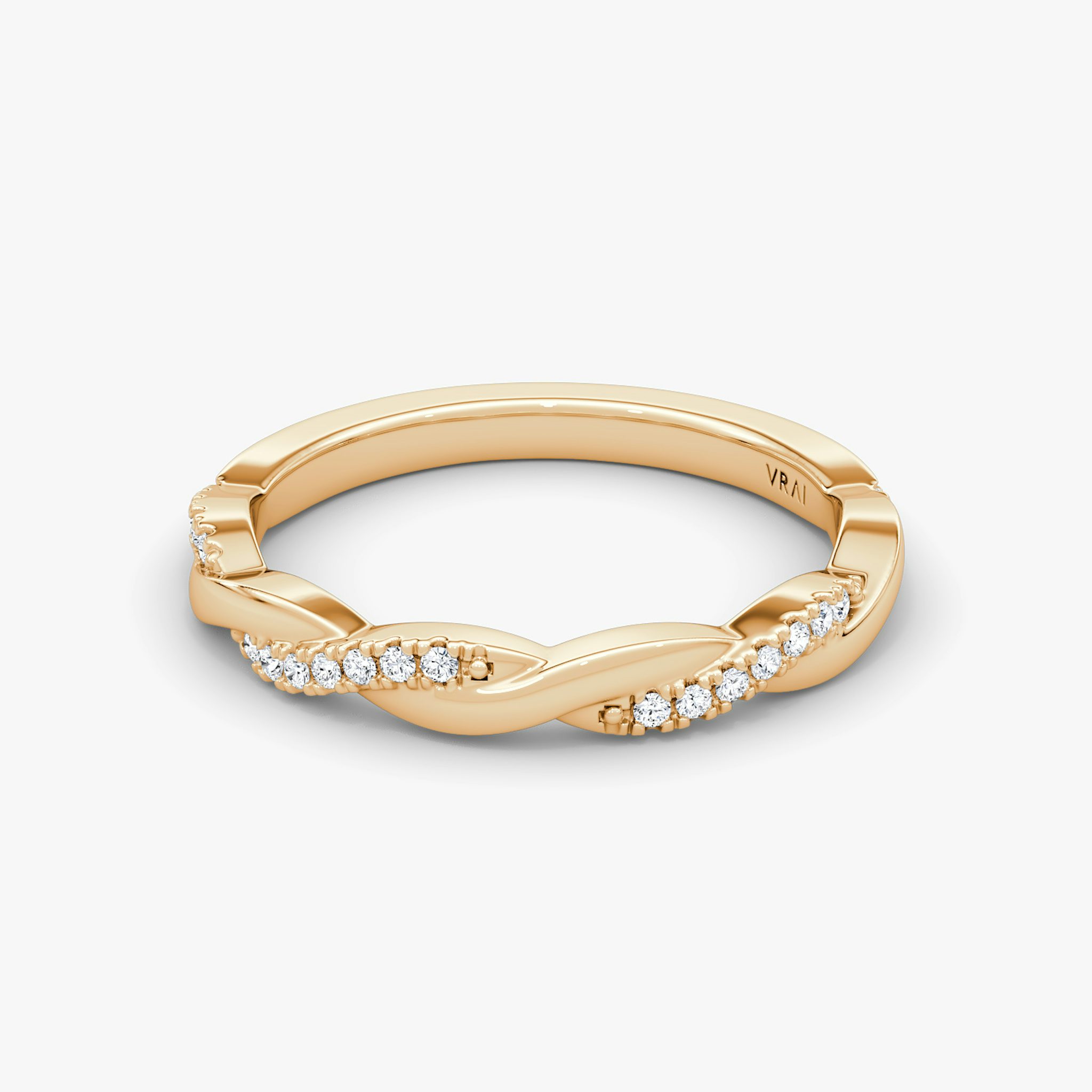 Alianza Twisted | 14k | Oro rosa | bandAccent: Pavé twisted