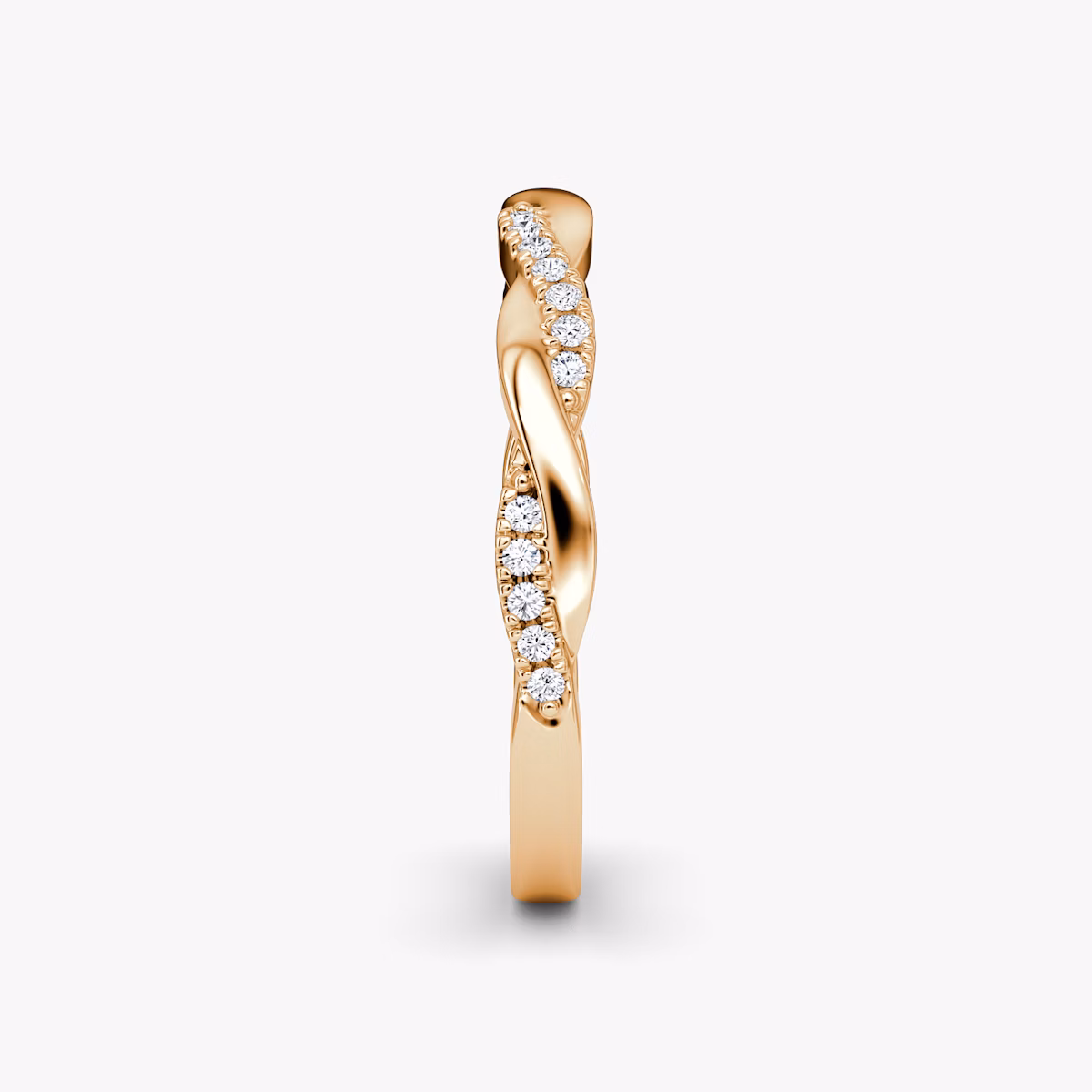 The Twisted Band | 14k | Rose Gold | bandAccent: Pavé
