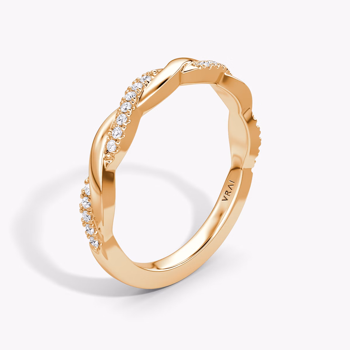 The Twisted Band | 14k | Rose Gold | bandAccent: Pavé