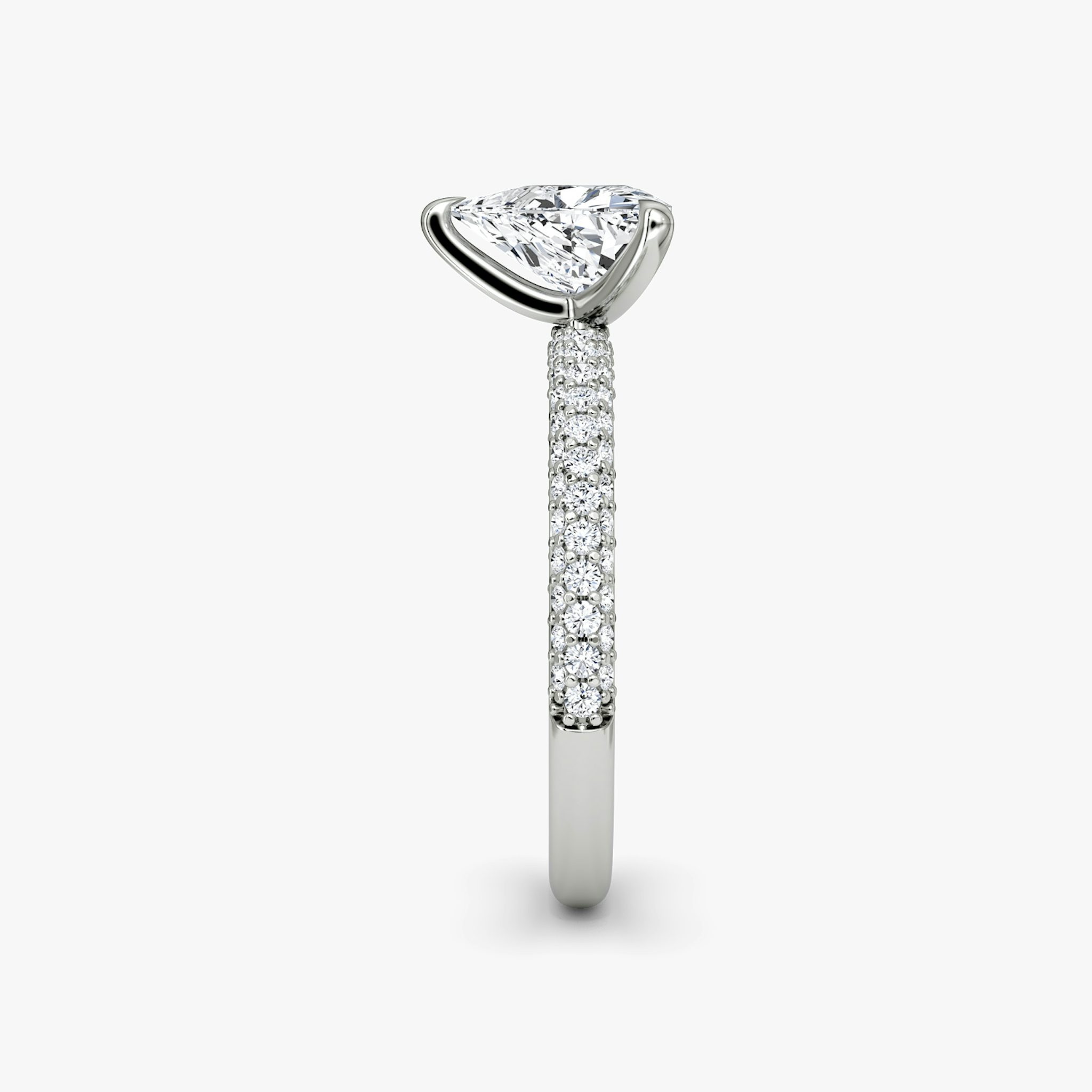 The Pavé Dome | Trillion | 18k | White Gold | bandAccent: Pavé | diamondOrientation: vertical | caratWeight: other