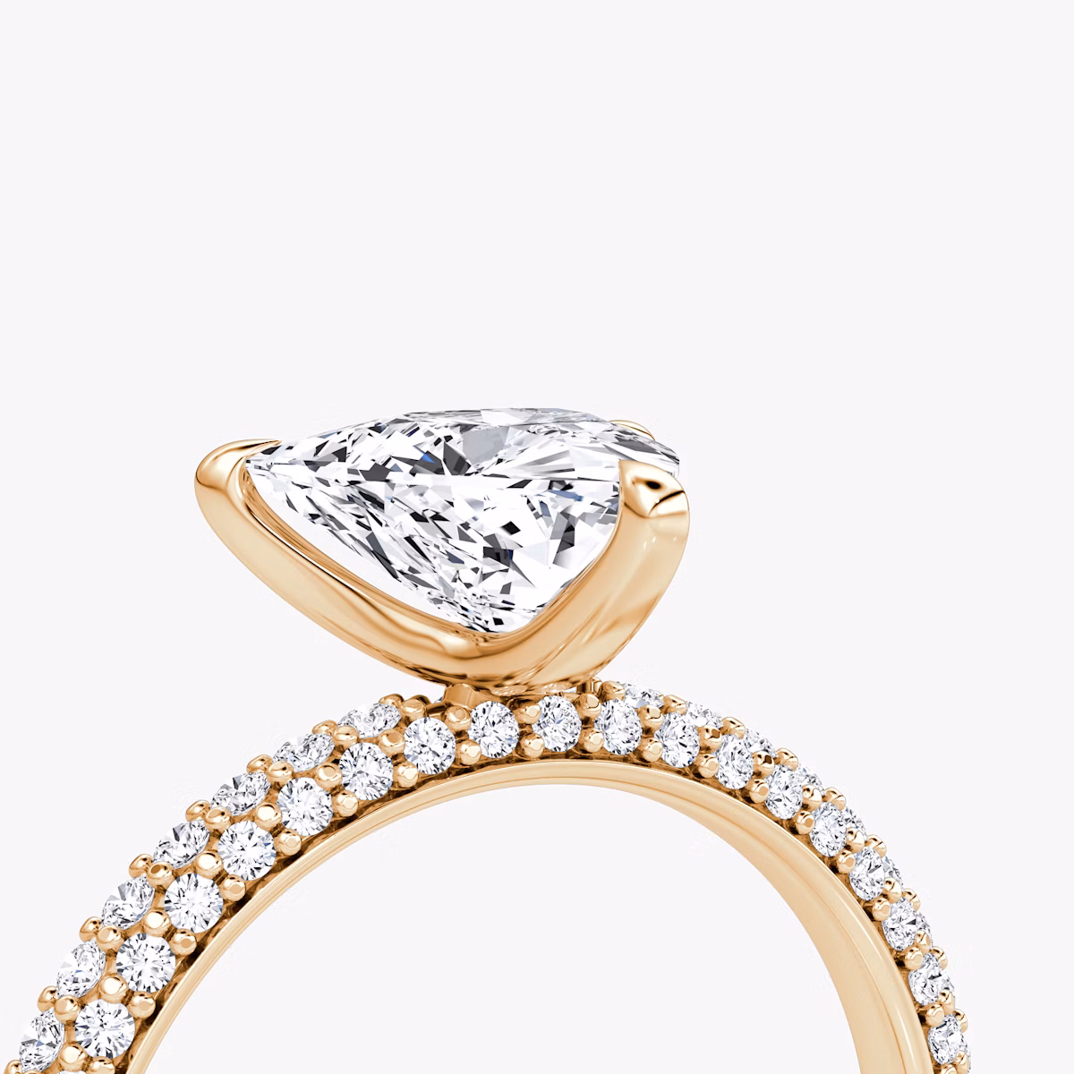 The Pavé Dome | Trillion | 14k | Rose Gold | bandAccent: Pavé | diamondOrientation: vertical | caratWeight: other