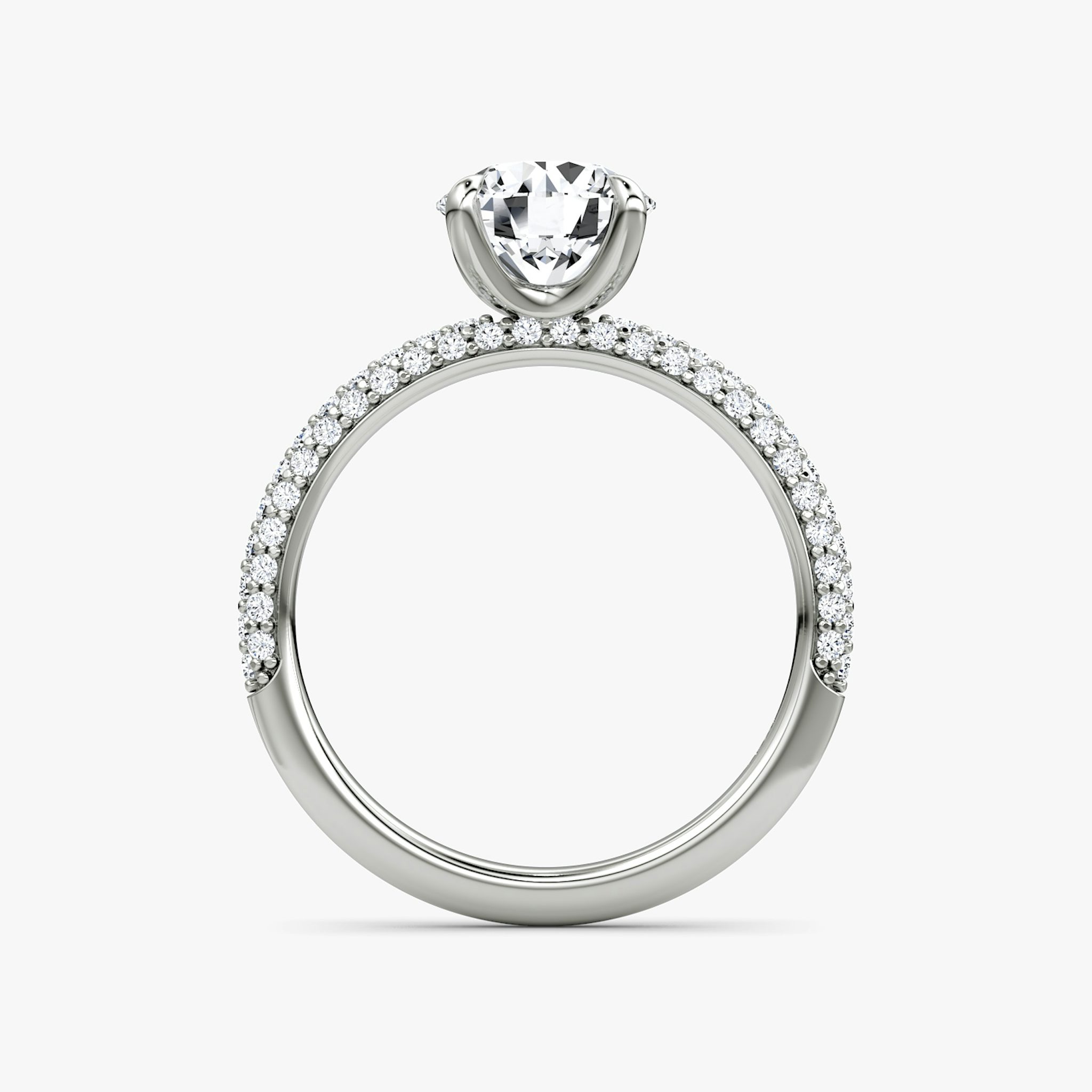 Pavé Dome | Rund | Platin | bandAccent: Mit Pavé-Besatz | caratWeight: other | diamondOrientation: vertical